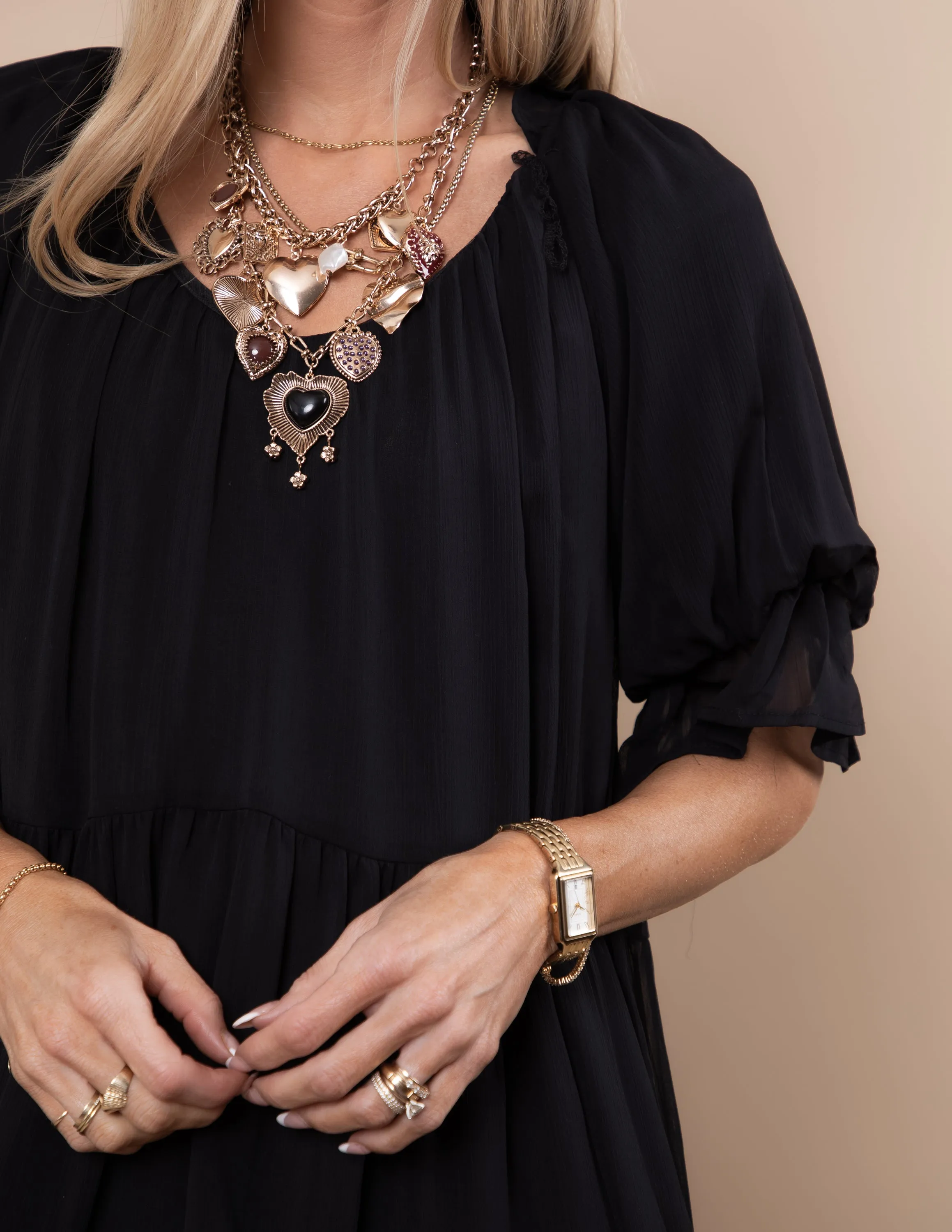 Layered Heart Necklace sold by Shop Stevie product image thumbnail 5