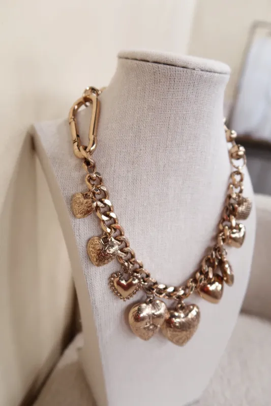 Chunky Heart Charm Necklace with Carabiner sold by Shop Stevie