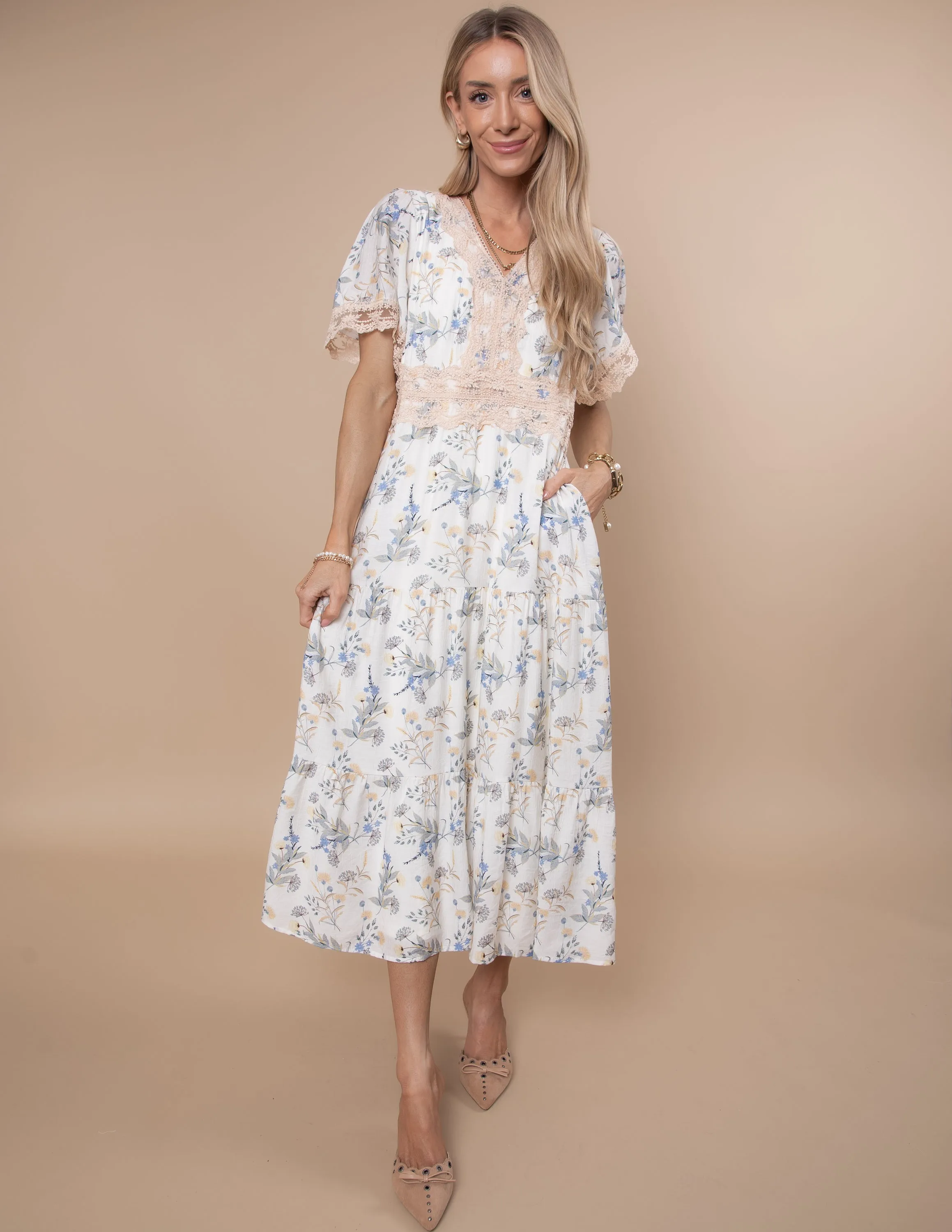 Anna Floral Dress sold by Shop Stevie