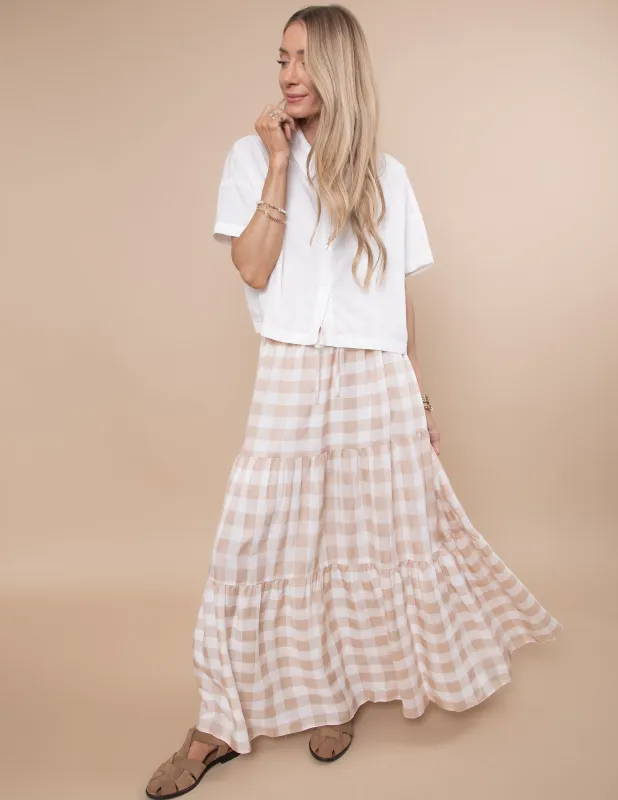 Allysa Gingham Skirt sold by Shop Stevie