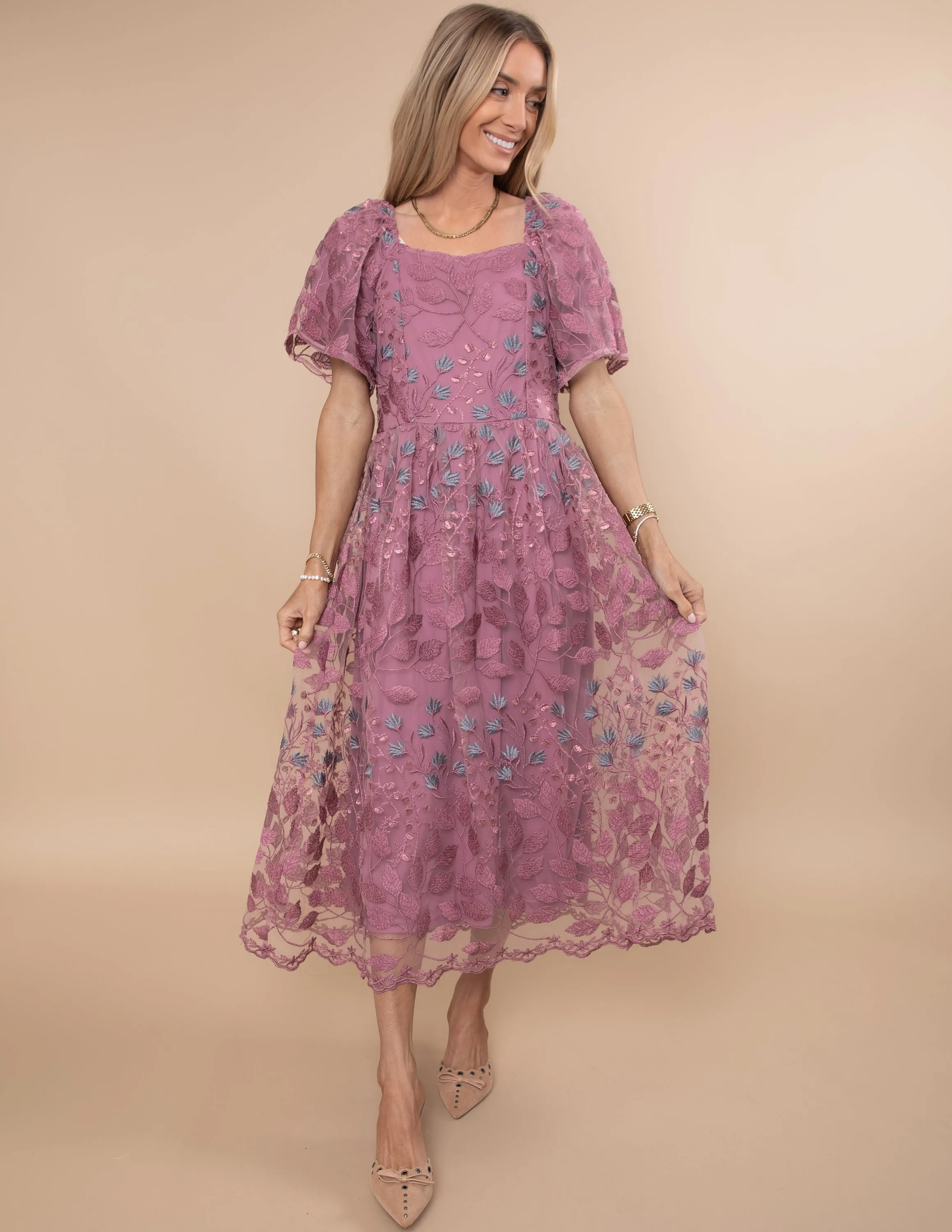 Haley Embroidered Mesh Dress sold by Shop Stevie product image thumbnail 2