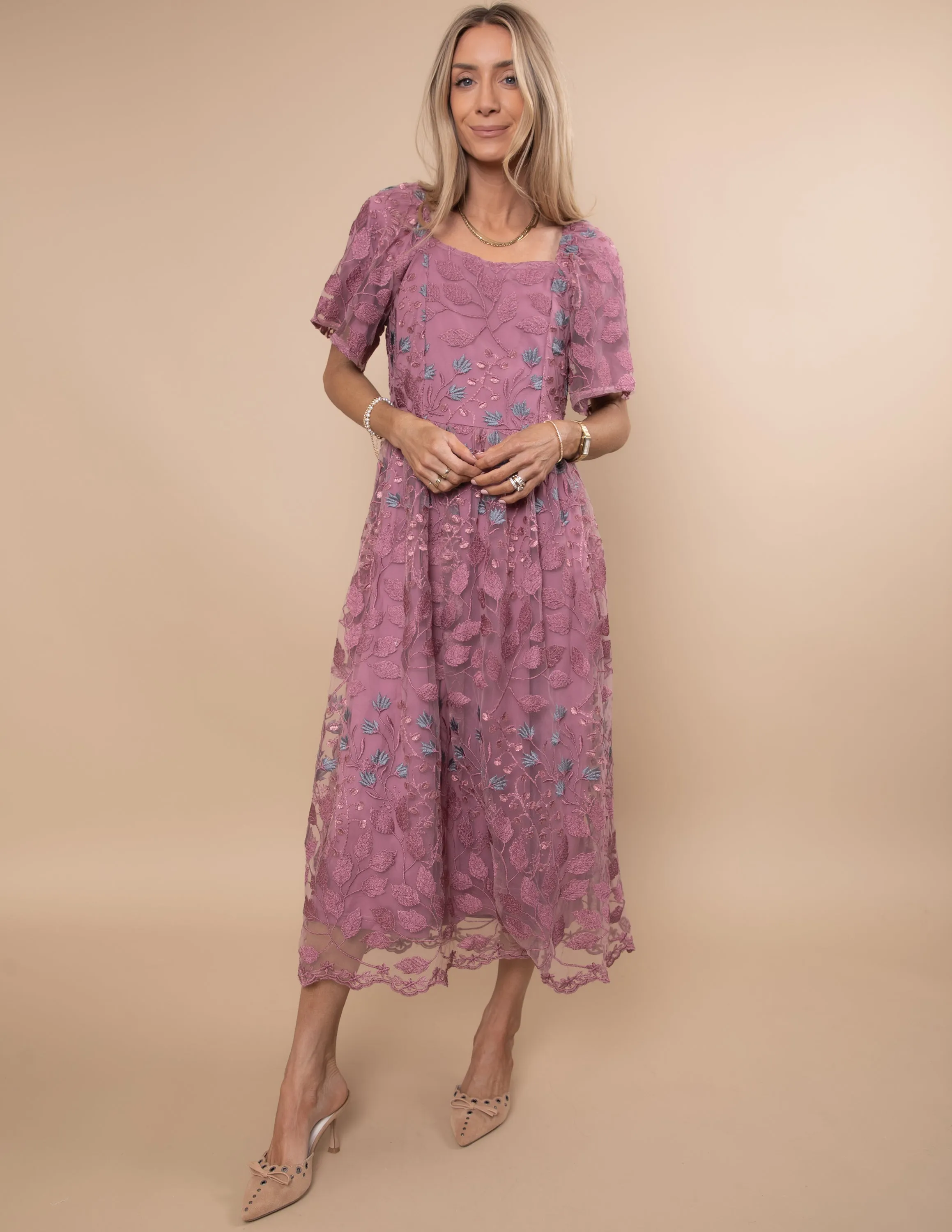 Haley Embroidered Mesh Dress sold by Shop Stevie product image thumbnail 5