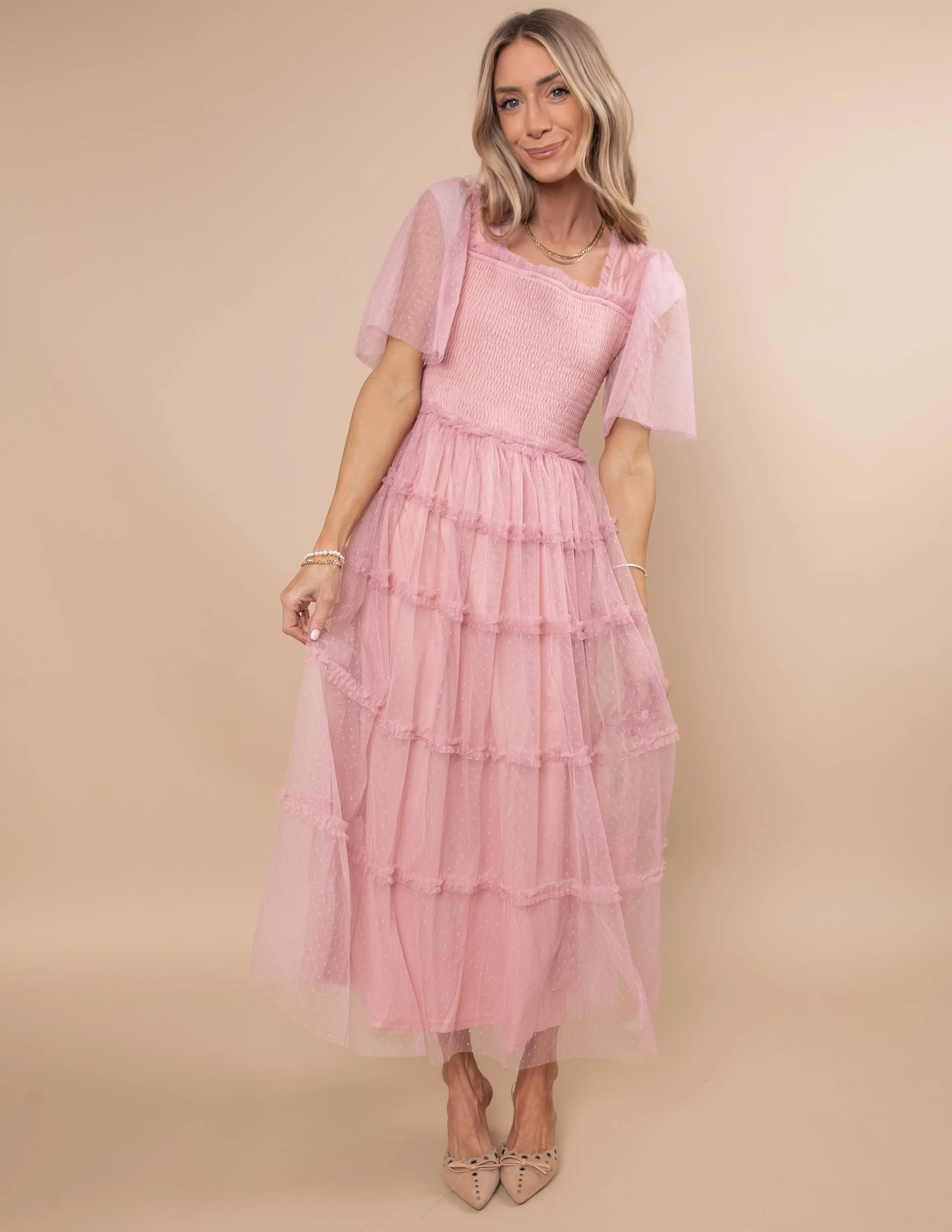 Helena Ruffled Dress sold by Shop Stevie