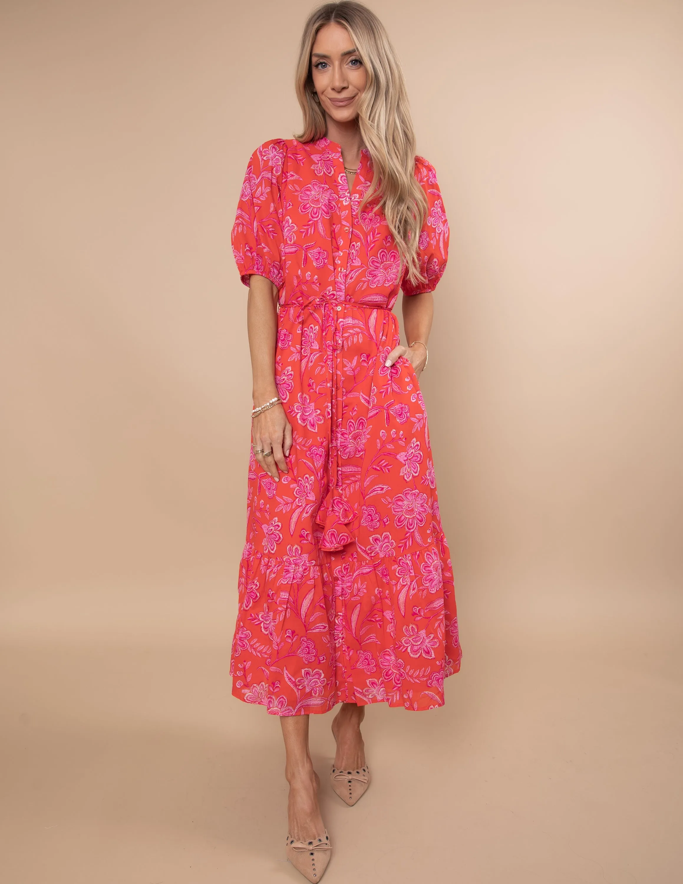 Aria Floral Midi Dress sold by Shop Stevie