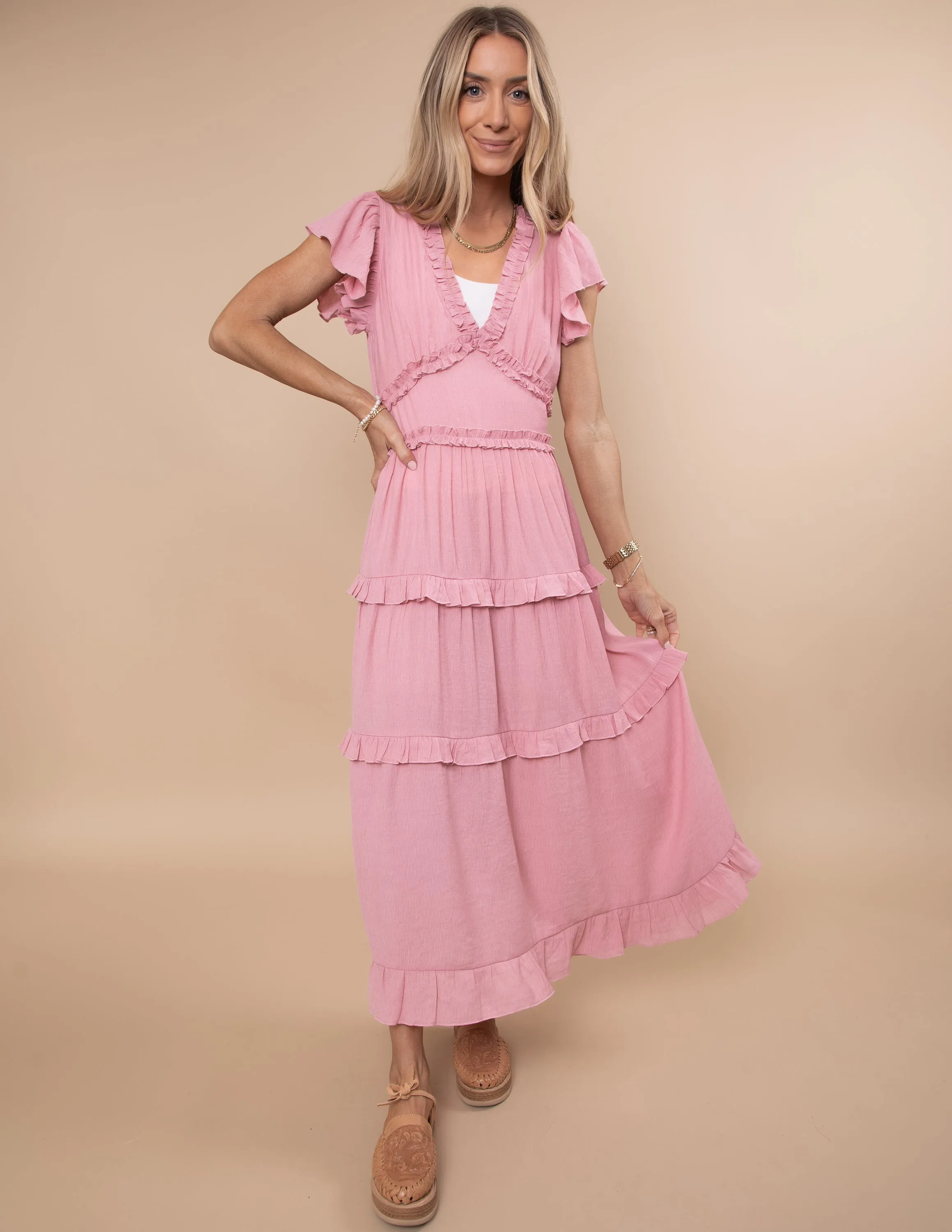 Madeline Ruffled Dress sold by Shop Stevie