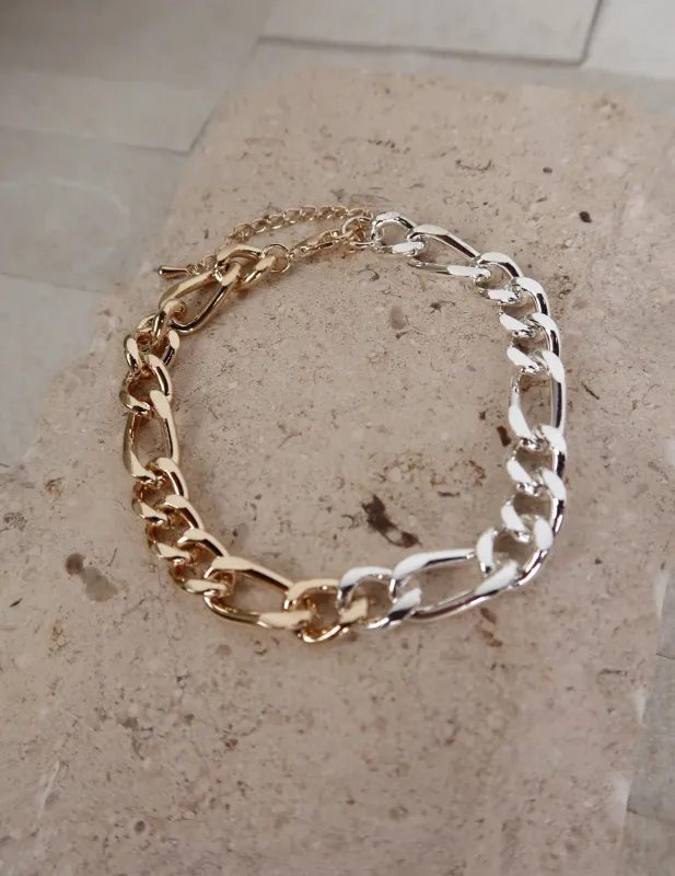 Two Tone Curb Chain Anklet sold by Shop Stevie