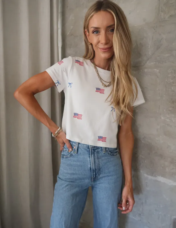 All American Darling Crop Top sold by Shop Stevie