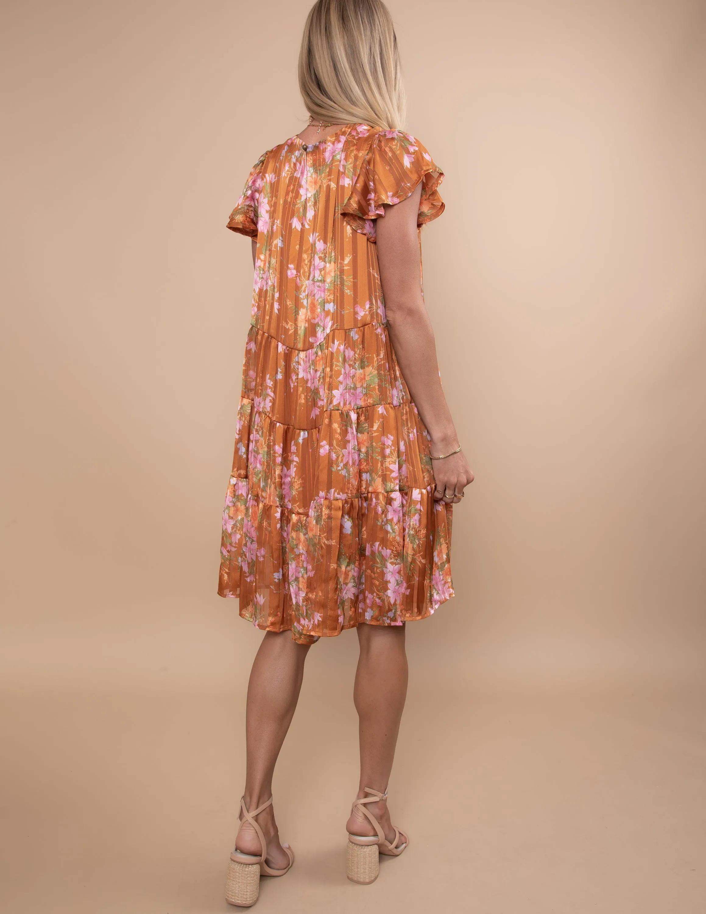 Satin Gold Flower Dress sold by Shop Stevie product image thumbnail 4