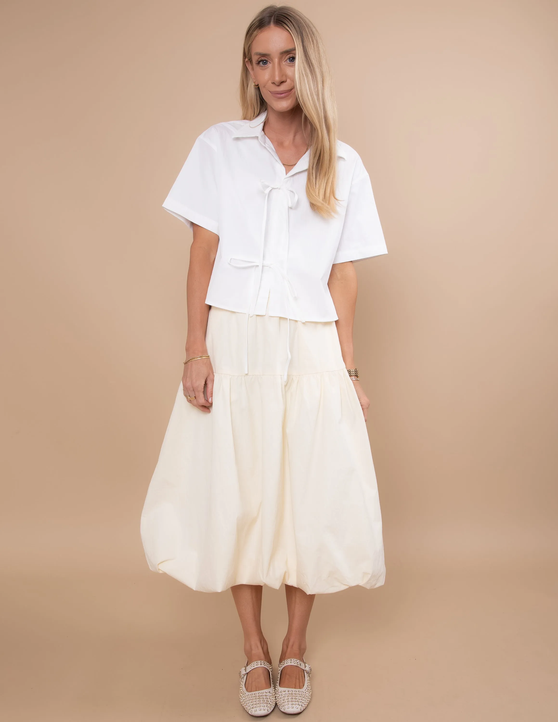 Wrenley Puffed Hem Skirt sold by Shop Stevie