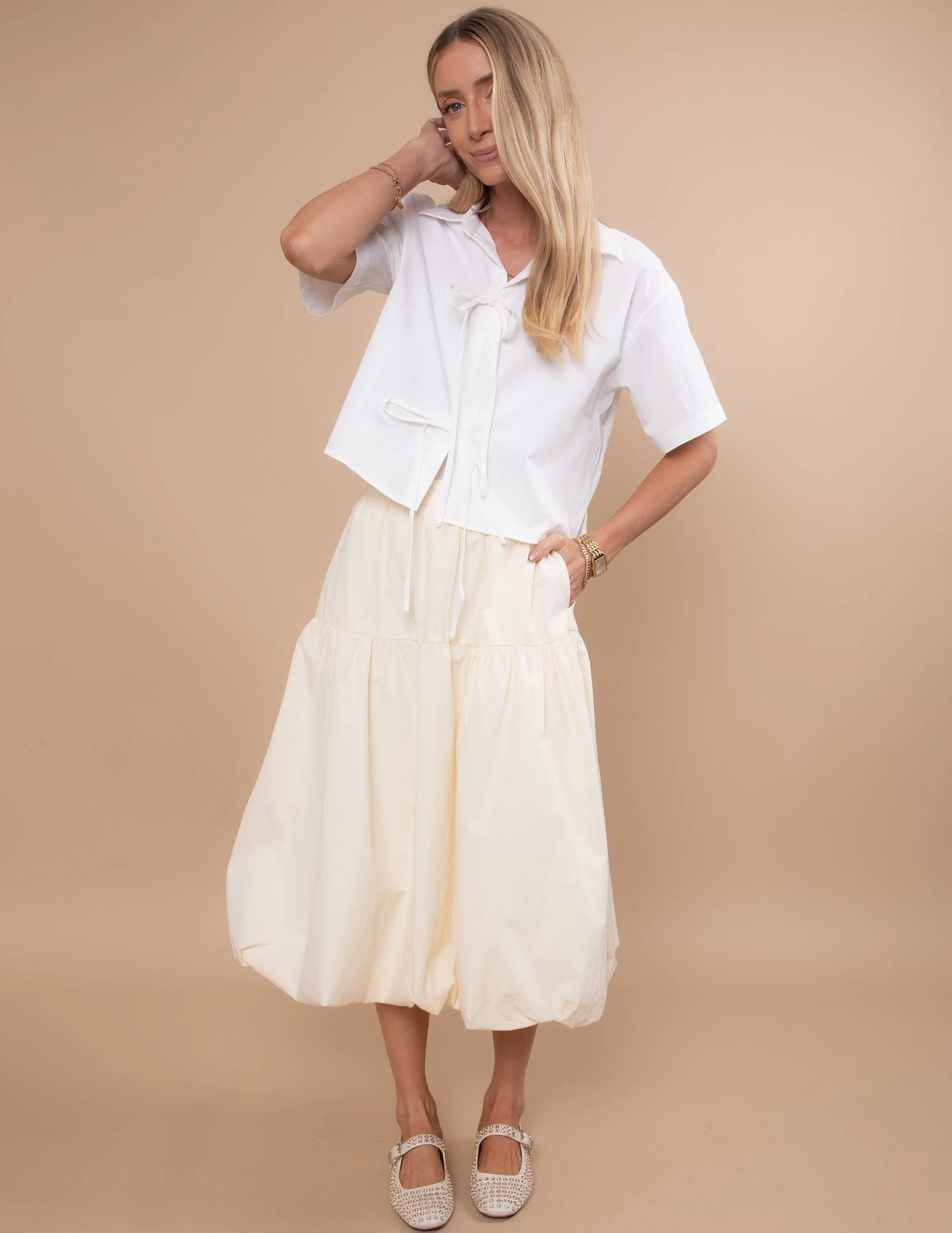 Wrenley Puffed Hem Skirt sold by Shop Stevie product image thumbnail 4