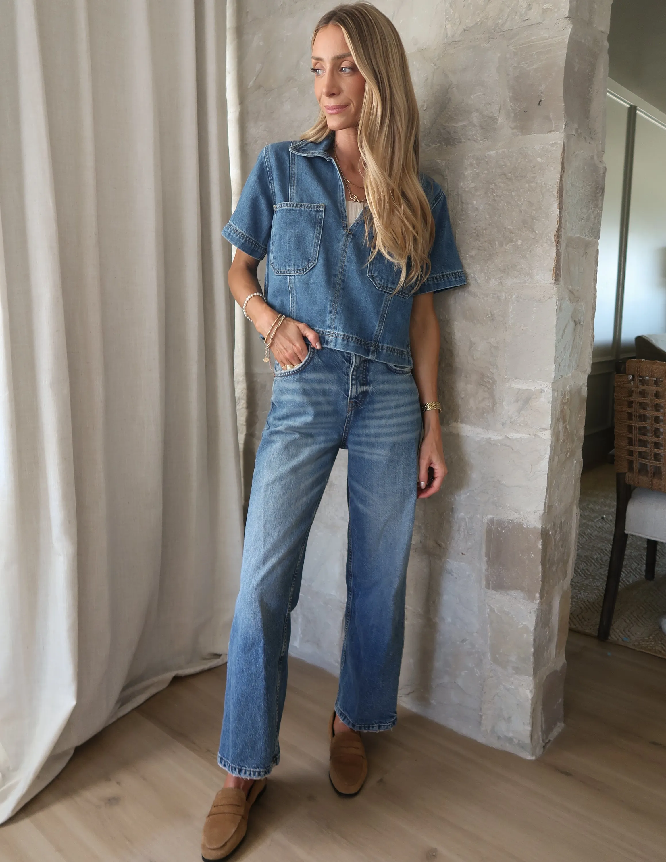 Skye Denim Crop Top sold by Shop Stevie product image thumbnail 3