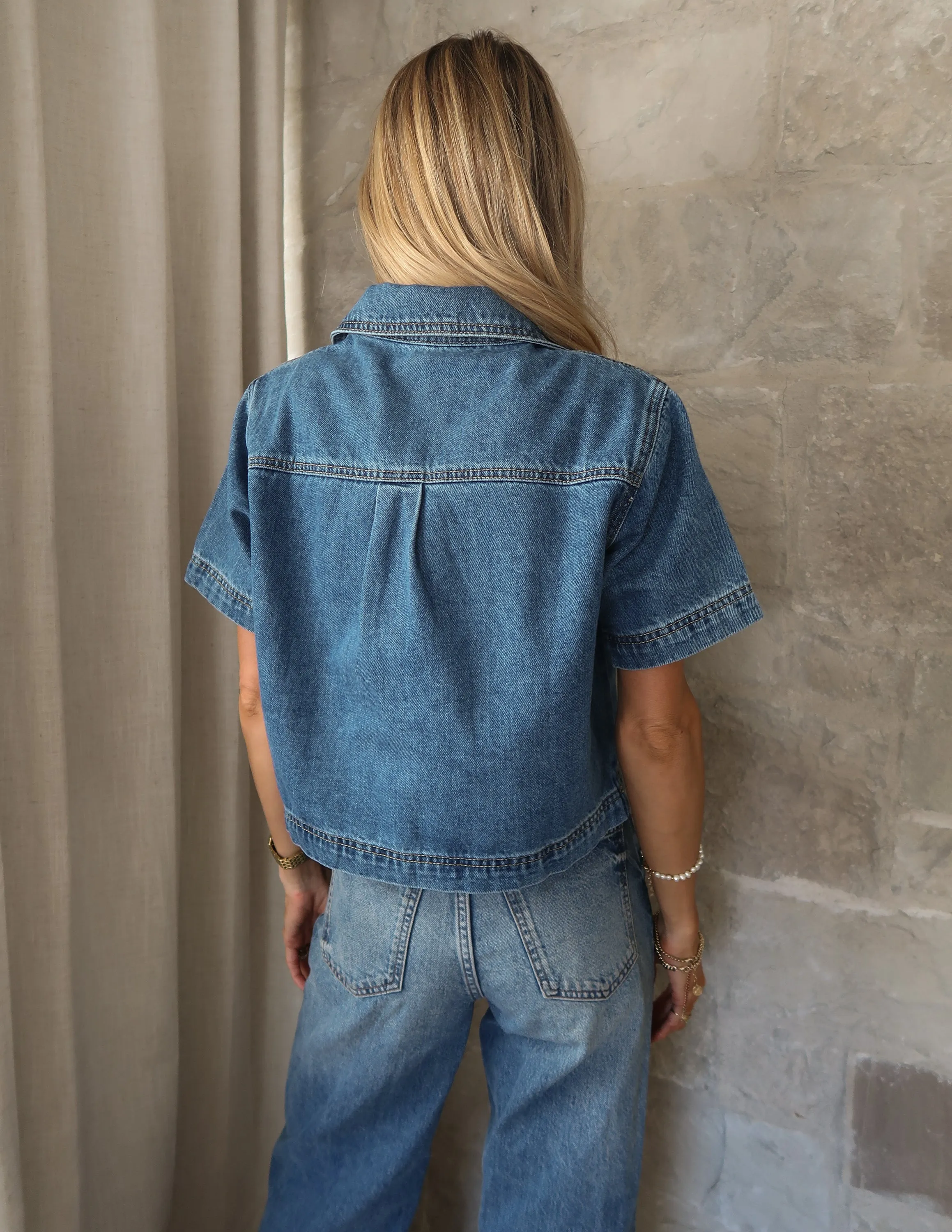 Skye Denim Crop Top sold by Shop Stevie product image thumbnail 4