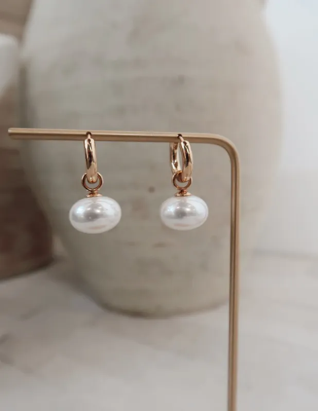 Lightweight Chunky Pearl Earrings sold by Shop Stevie