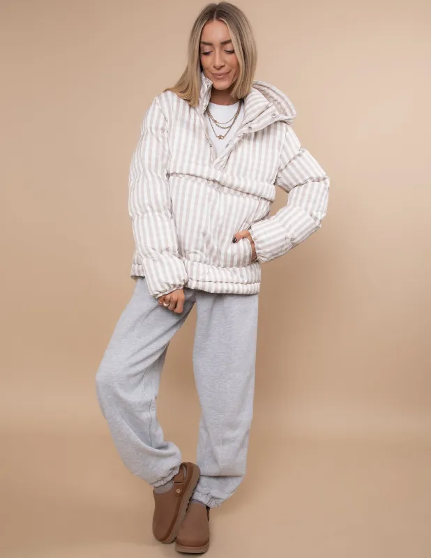 Caramel Latte Gingham Puffer sold by Shop Stevie