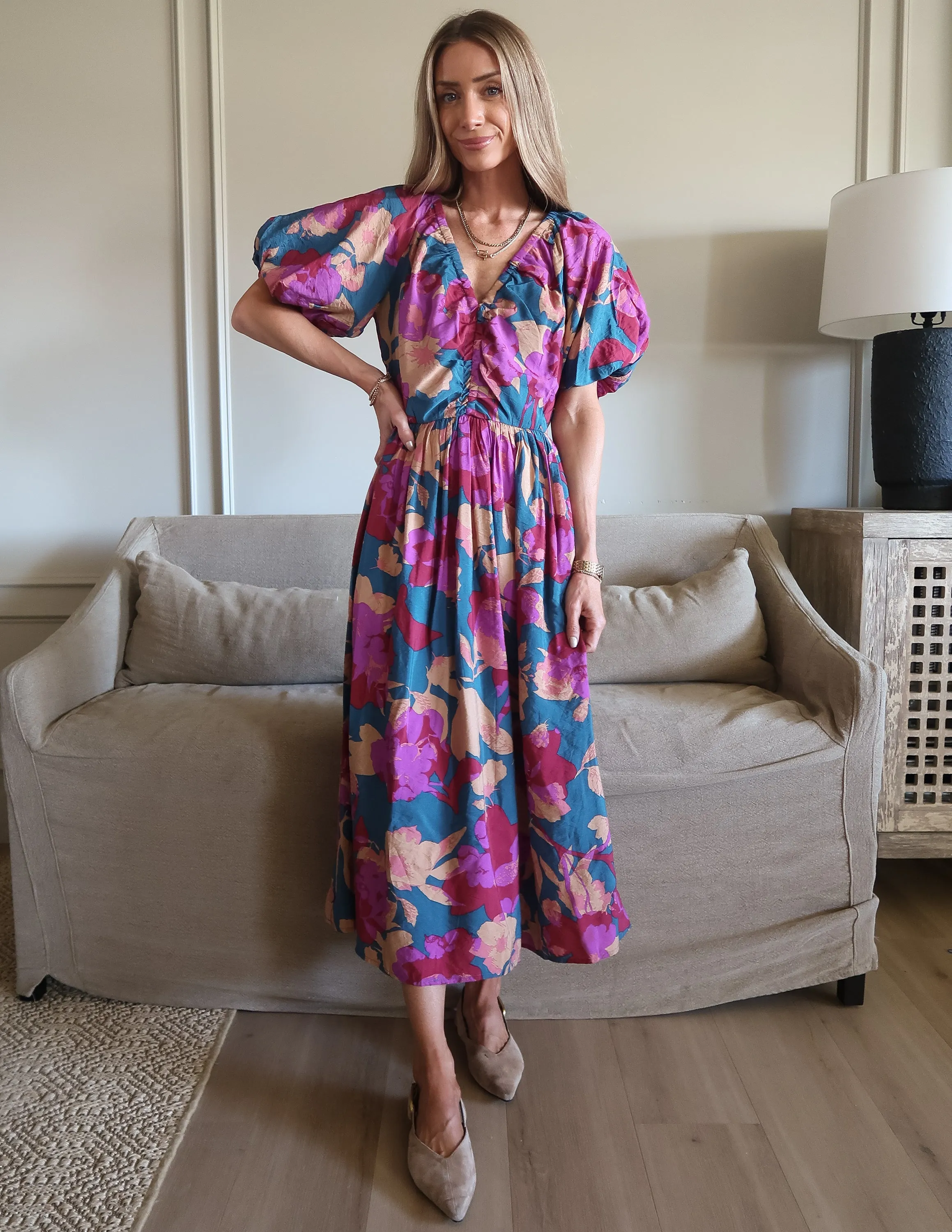Marina Bloom Midi Dress sold by Shop Stevie