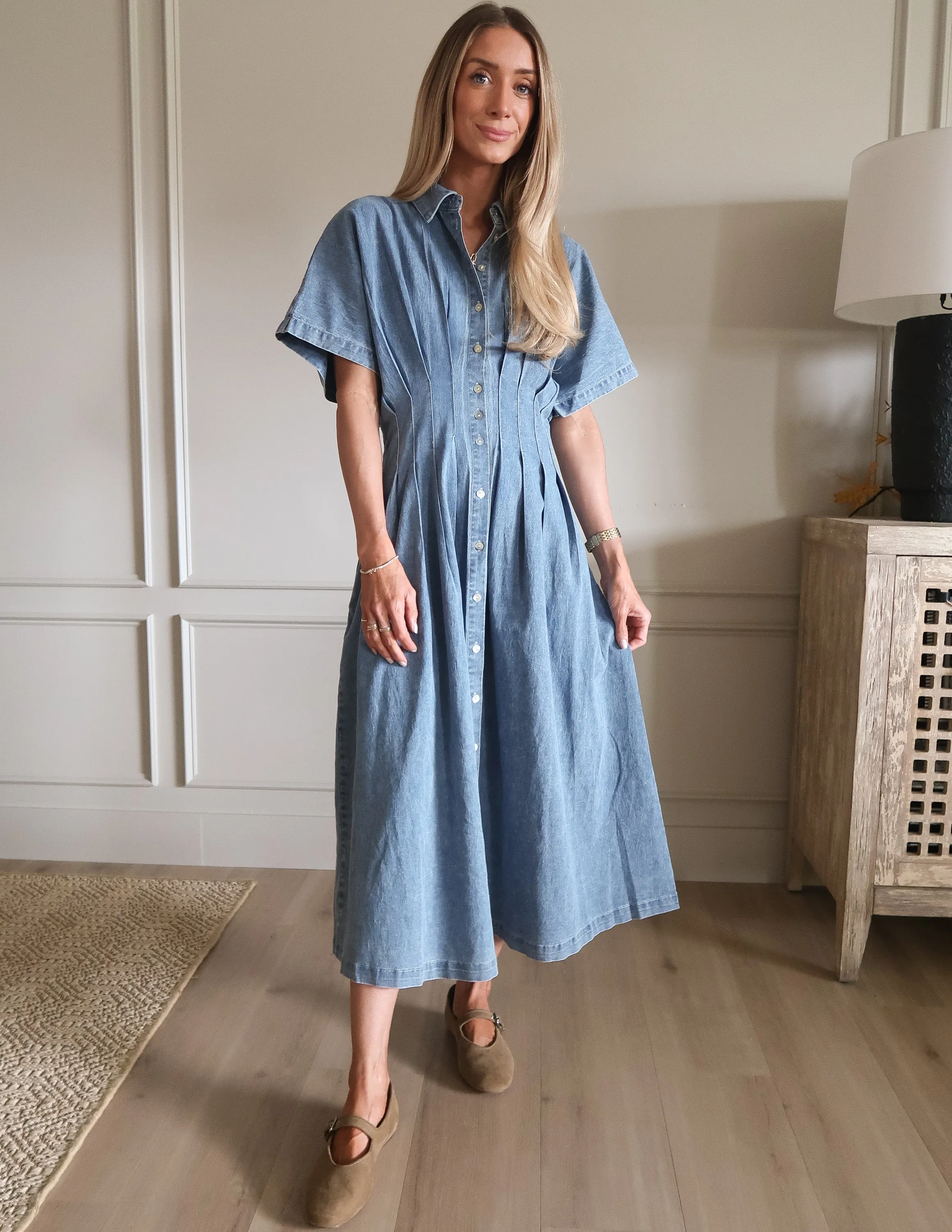 Everly Denim Midi Dress sold by Shop Stevie product image thumbnail 5