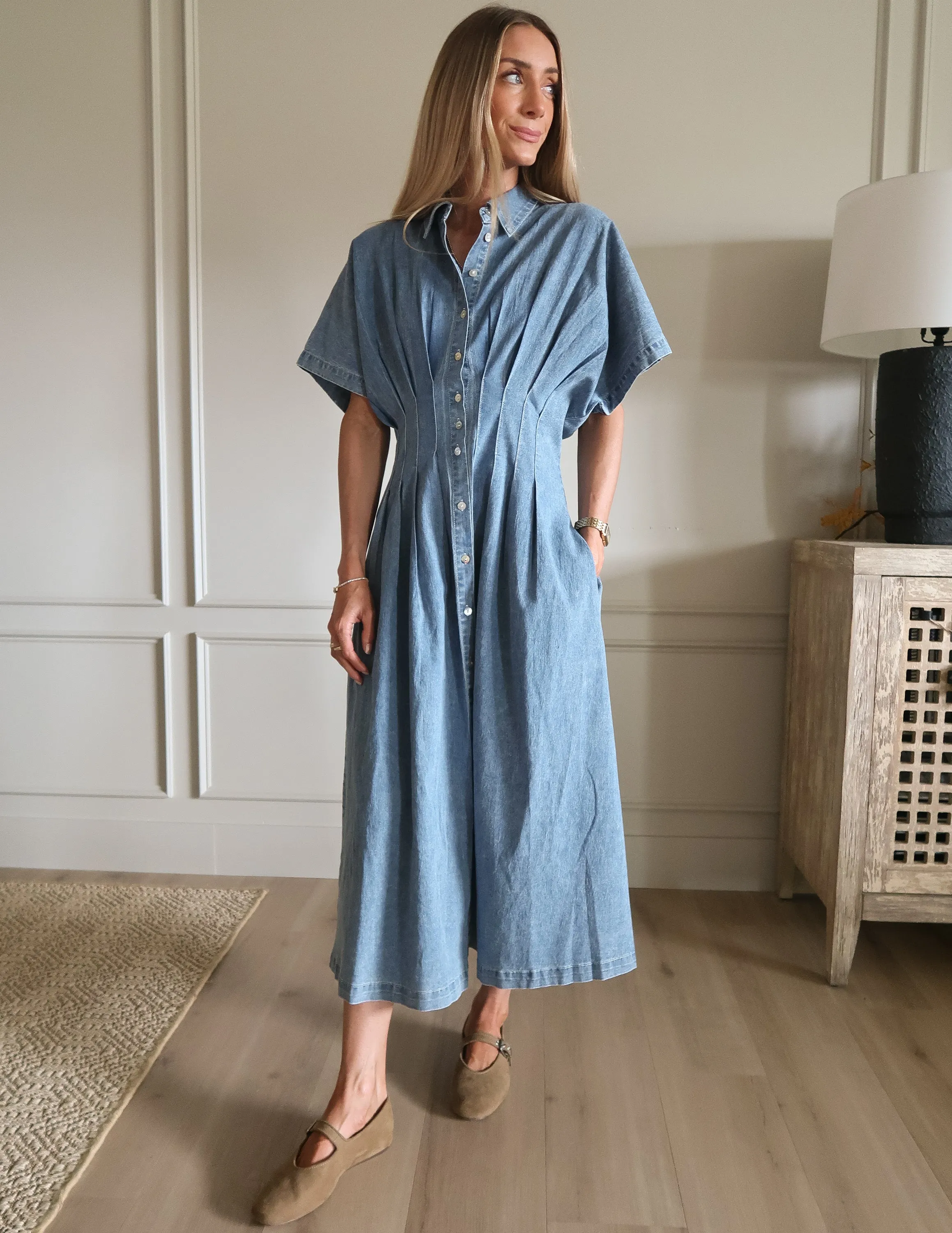 Everly Denim Midi Dress sold by Shop Stevie product image thumbnail 2