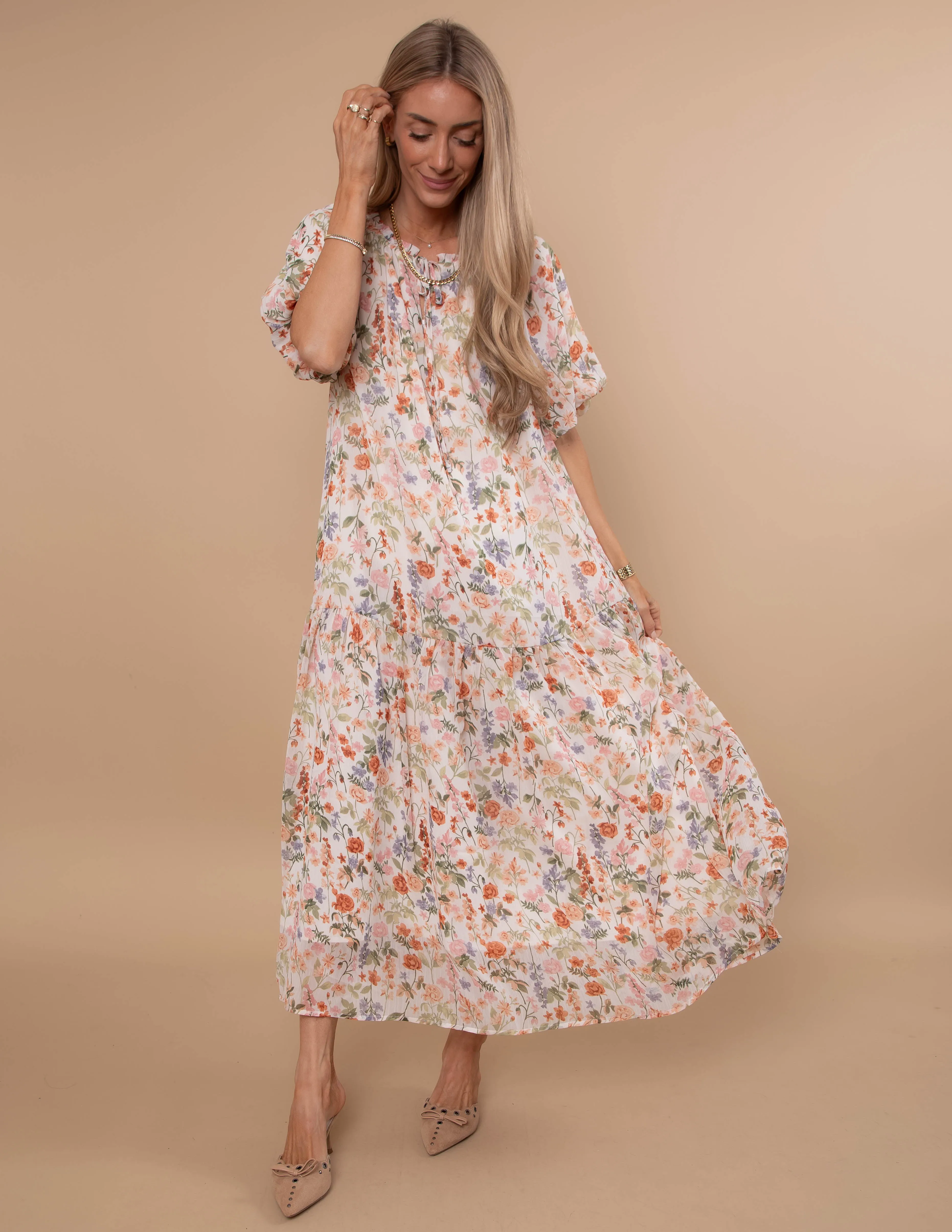 Charmed Floral Midi Dress sold by Shop Stevie product image thumbnail 4