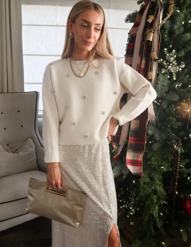 Opal Glow Embellished Sweater sold by Shop Stevie