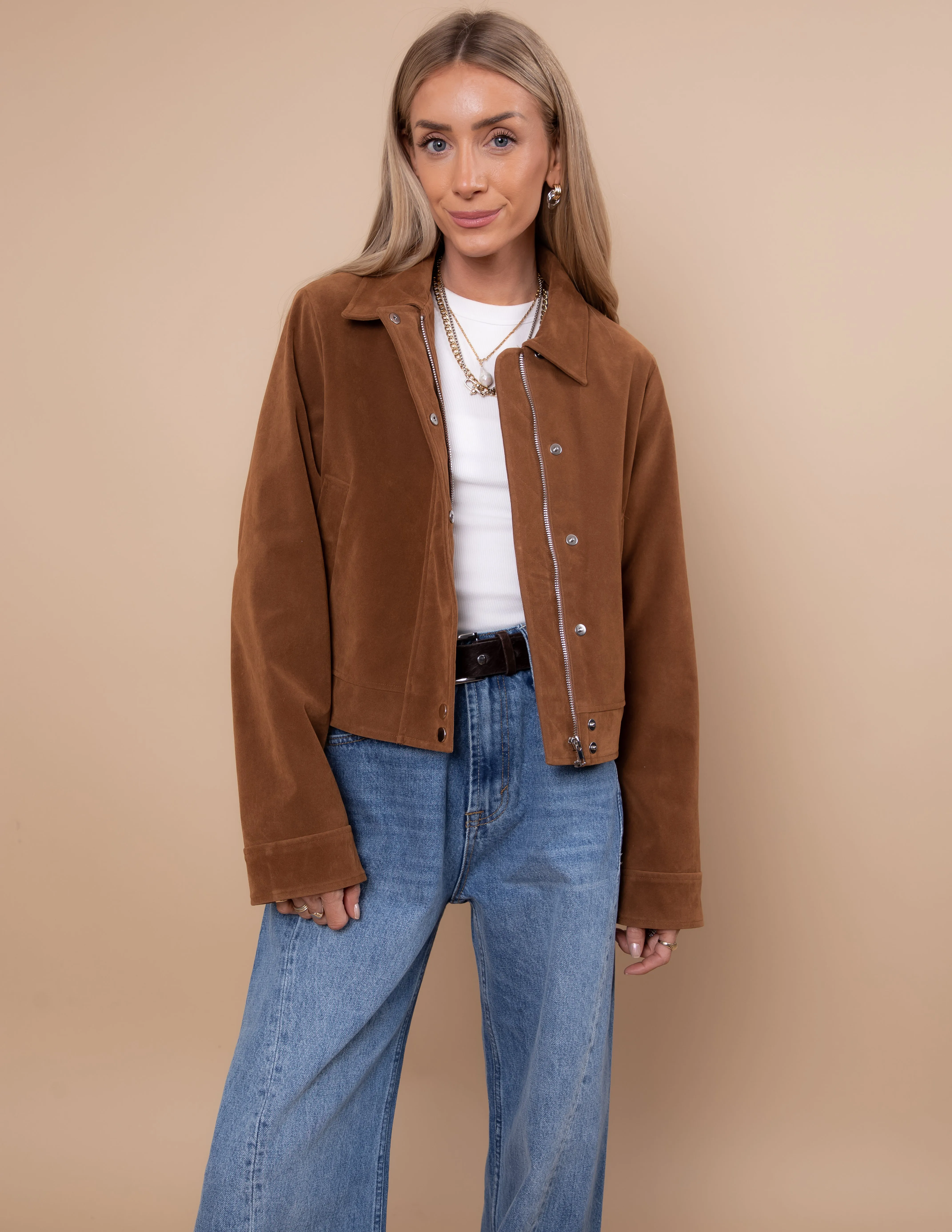 Soft Suede Moto Jacket sold by Shop Stevie product image thumbnail 2