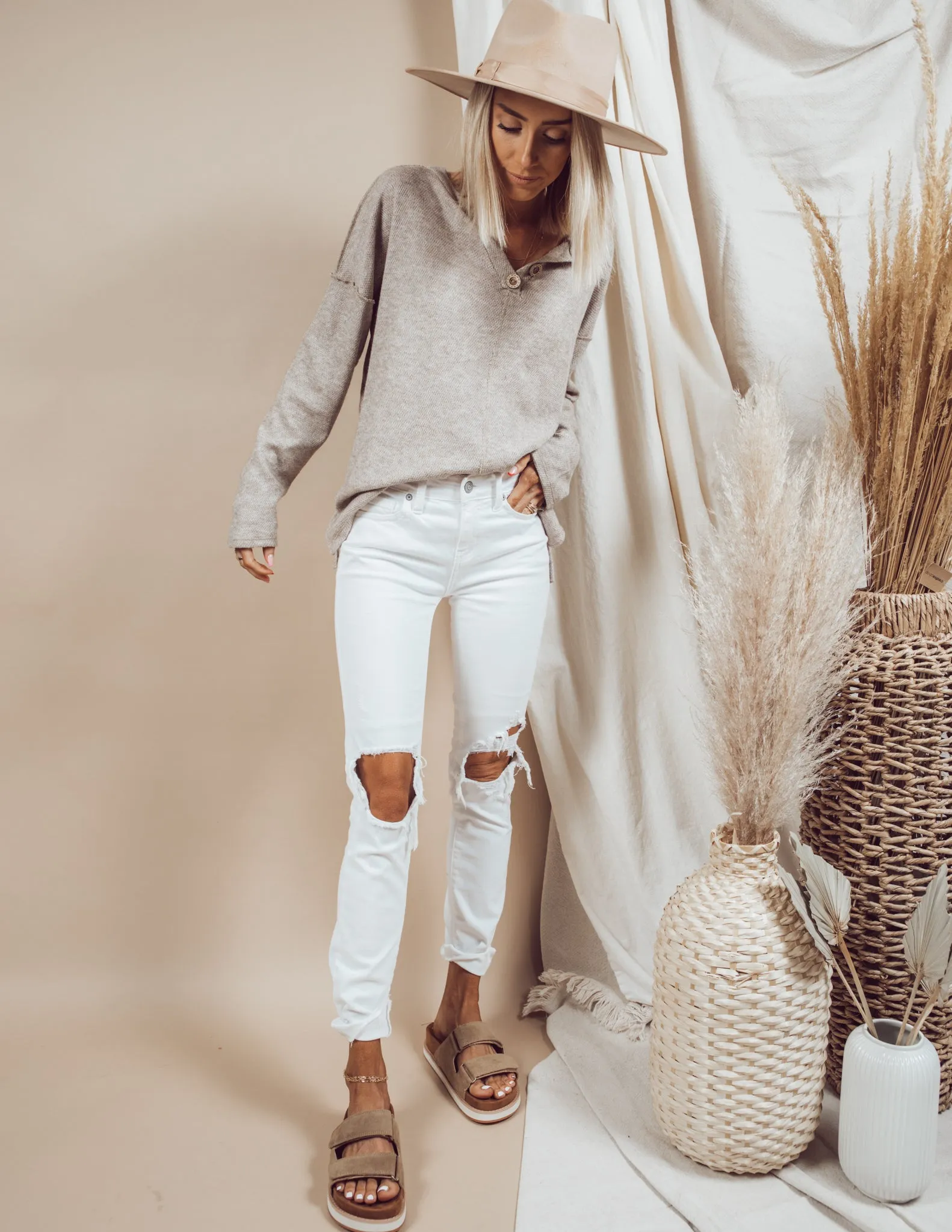 White Smoke Skinny Jeans sold by Shop Stevie product image thumbnail 4