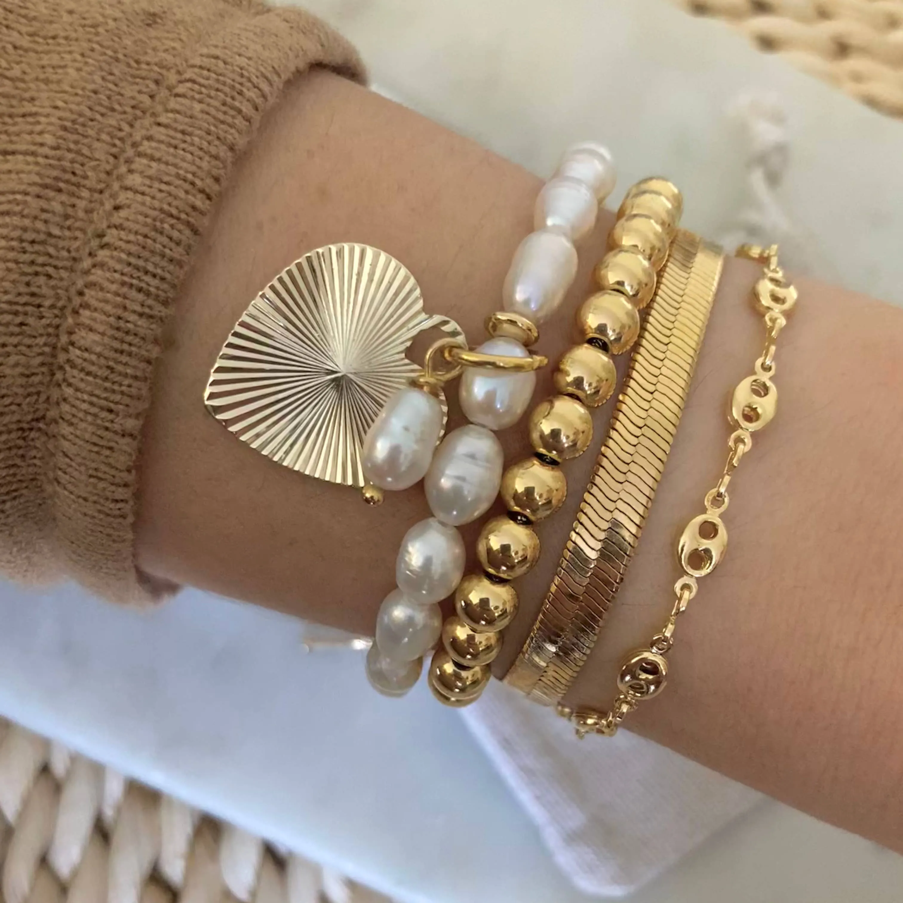 Cherish Beaded Gold Bracelet sold by Shop Stevie product image thumbnail 2