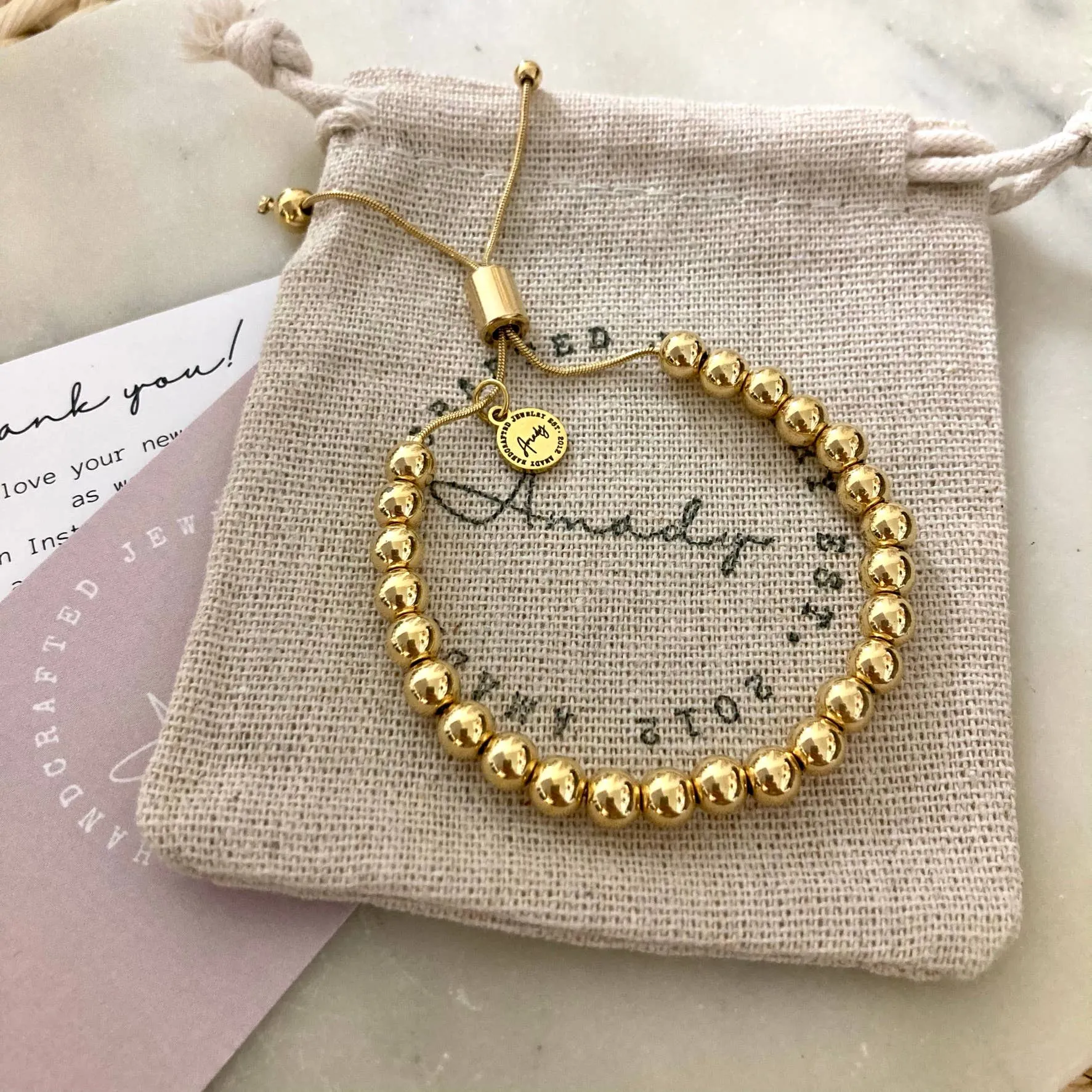 Cherish Beaded Gold Bracelet sold by Shop Stevie product image thumbnail 3