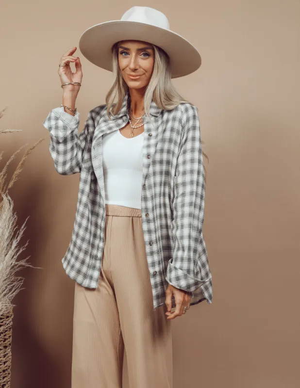 Jenni Button Down Plaid Top sold by Shop Stevie