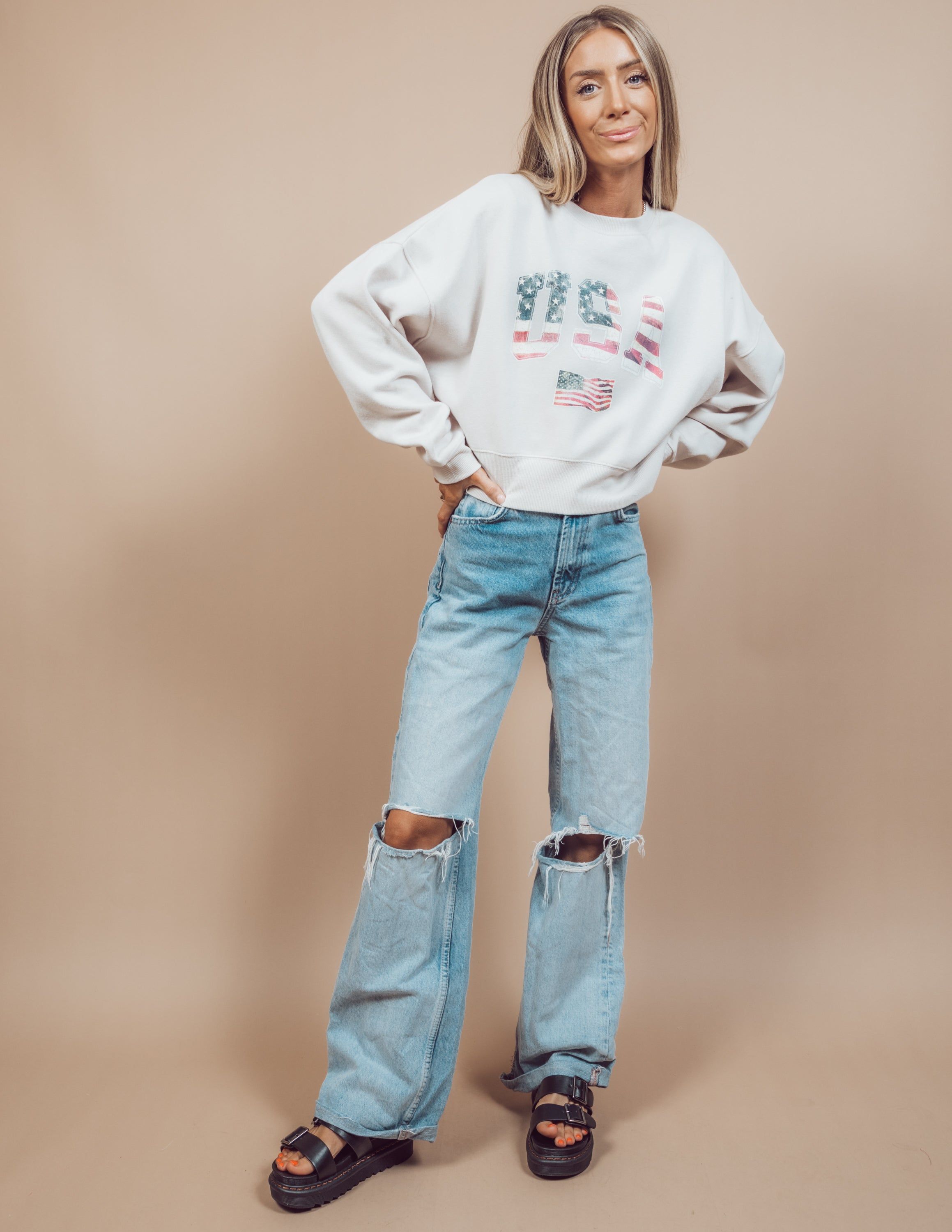 USA Cropped Sweatshirt sold by Shop Stevie product image thumbnail 3