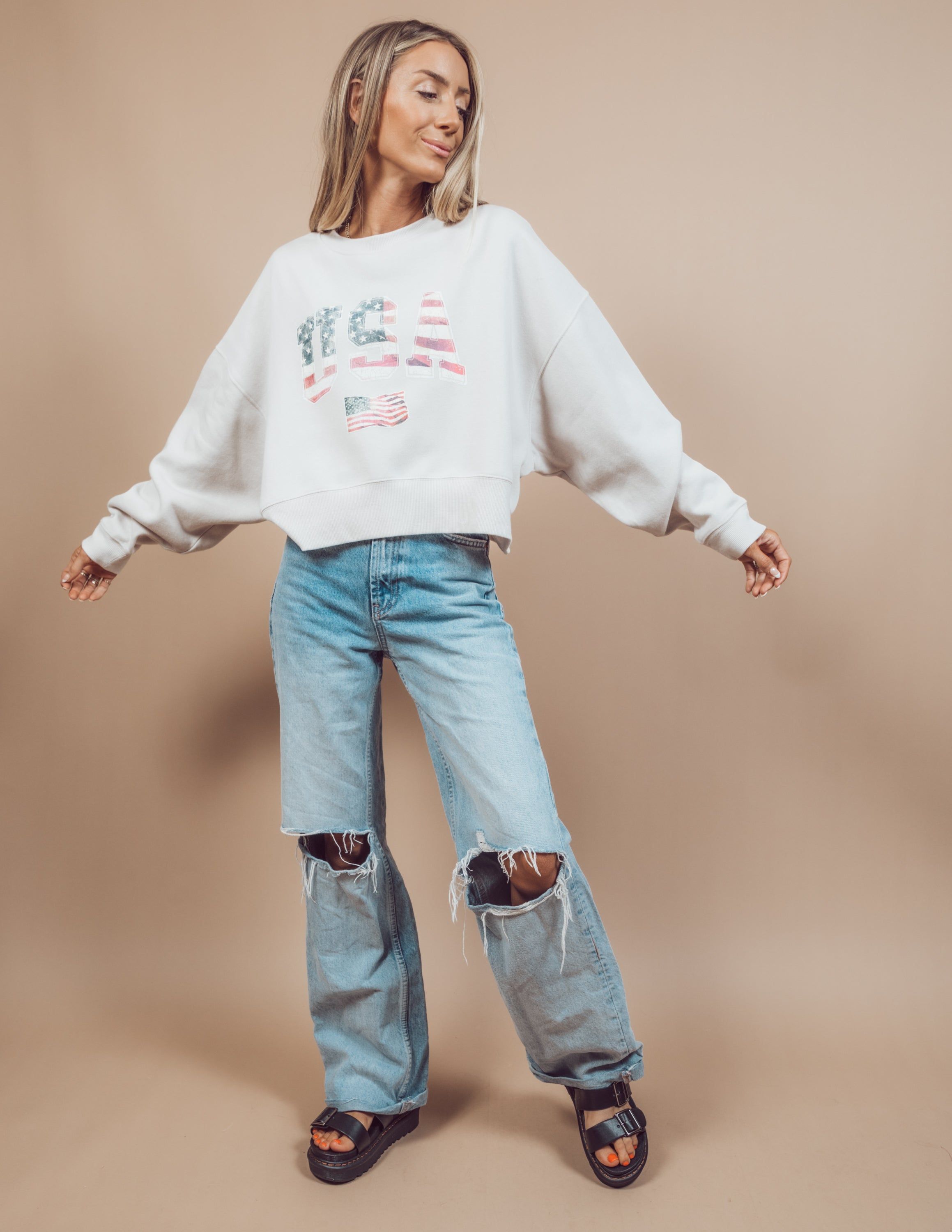 USA Cropped Sweatshirt sold by Shop Stevie product image thumbnail 2