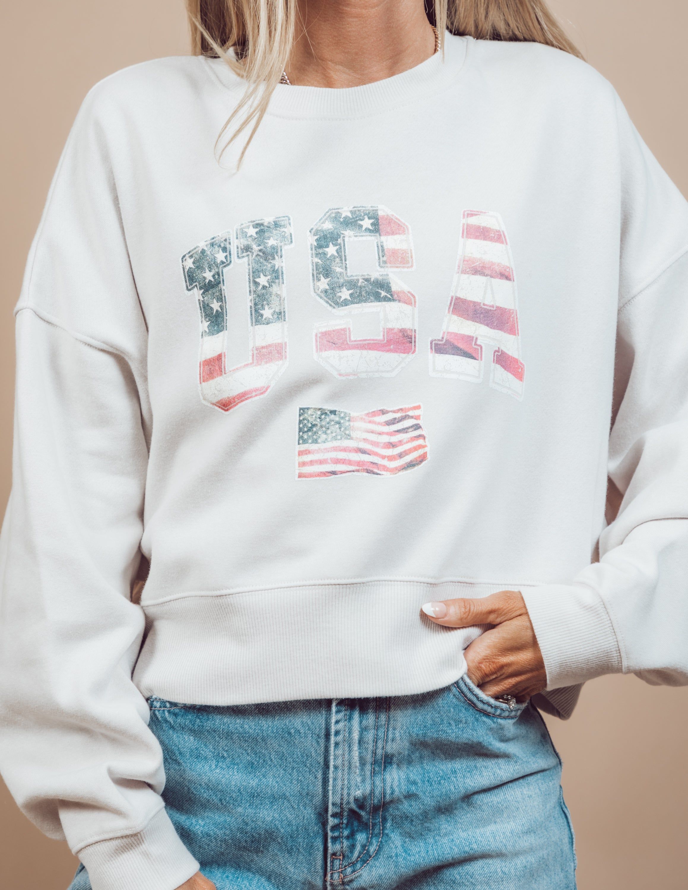 USA Cropped Sweatshirt sold by Shop Stevie product image thumbnail 4