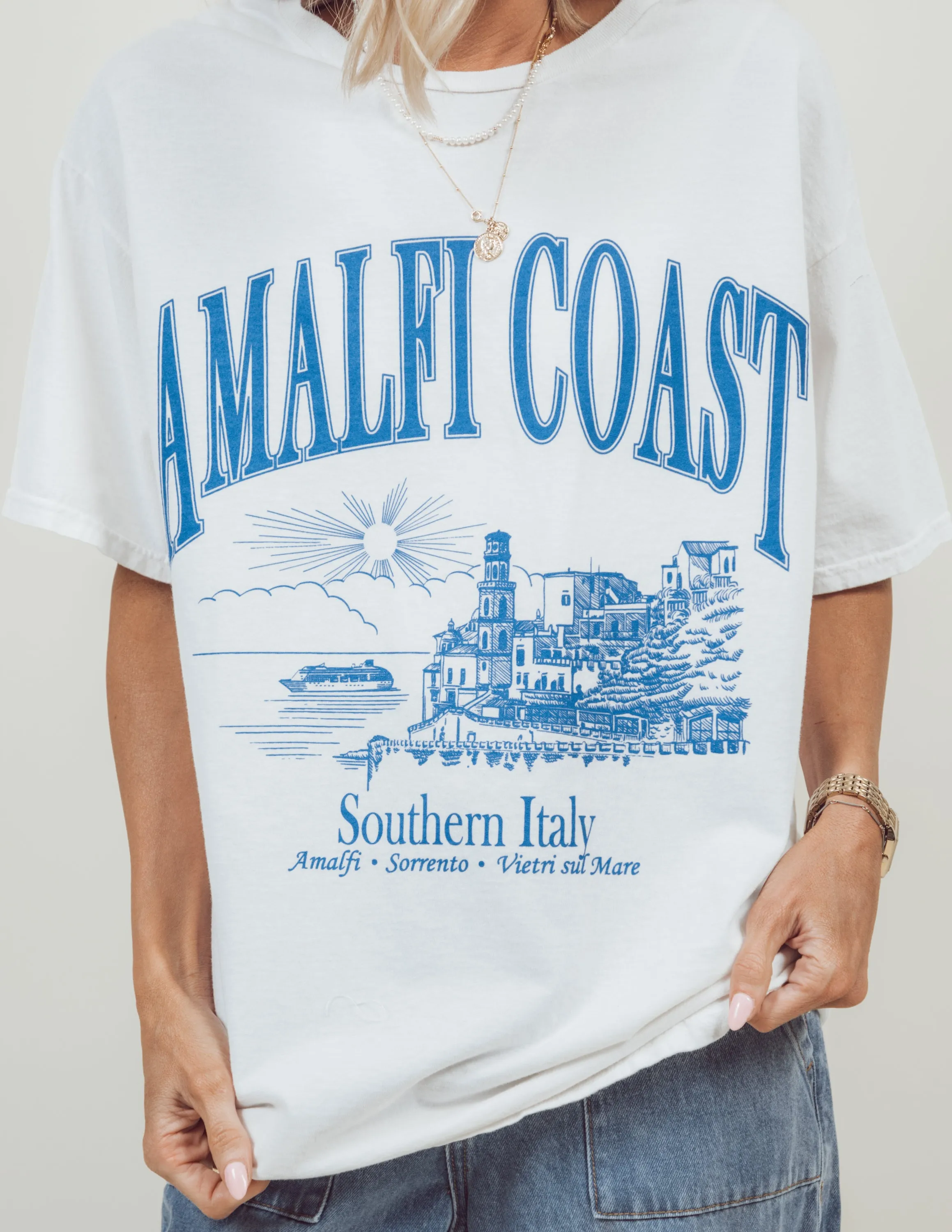 Amalfi Coast Graphic Tee sold by Shop Stevie product image thumbnail 4