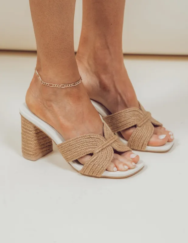 Santiago Raffia Heels sold by Shop Stevie