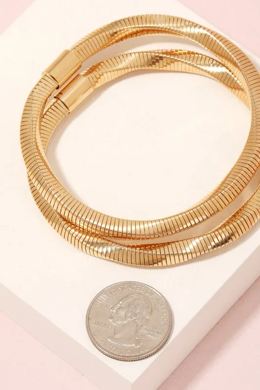 Metallic Square Coil Bracelet sold by Shop Stevie product image thumbnail 2