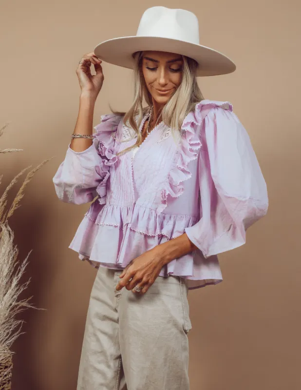 Seraphina Ruffle Blouse sold by Shop Stevie
