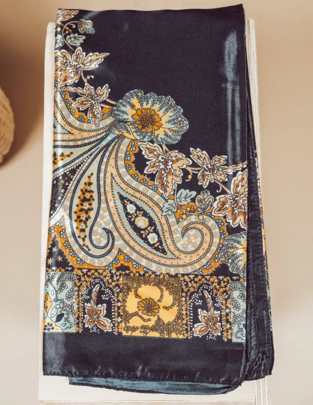 Lily Floral Satin Scarf sold by Shop Stevie