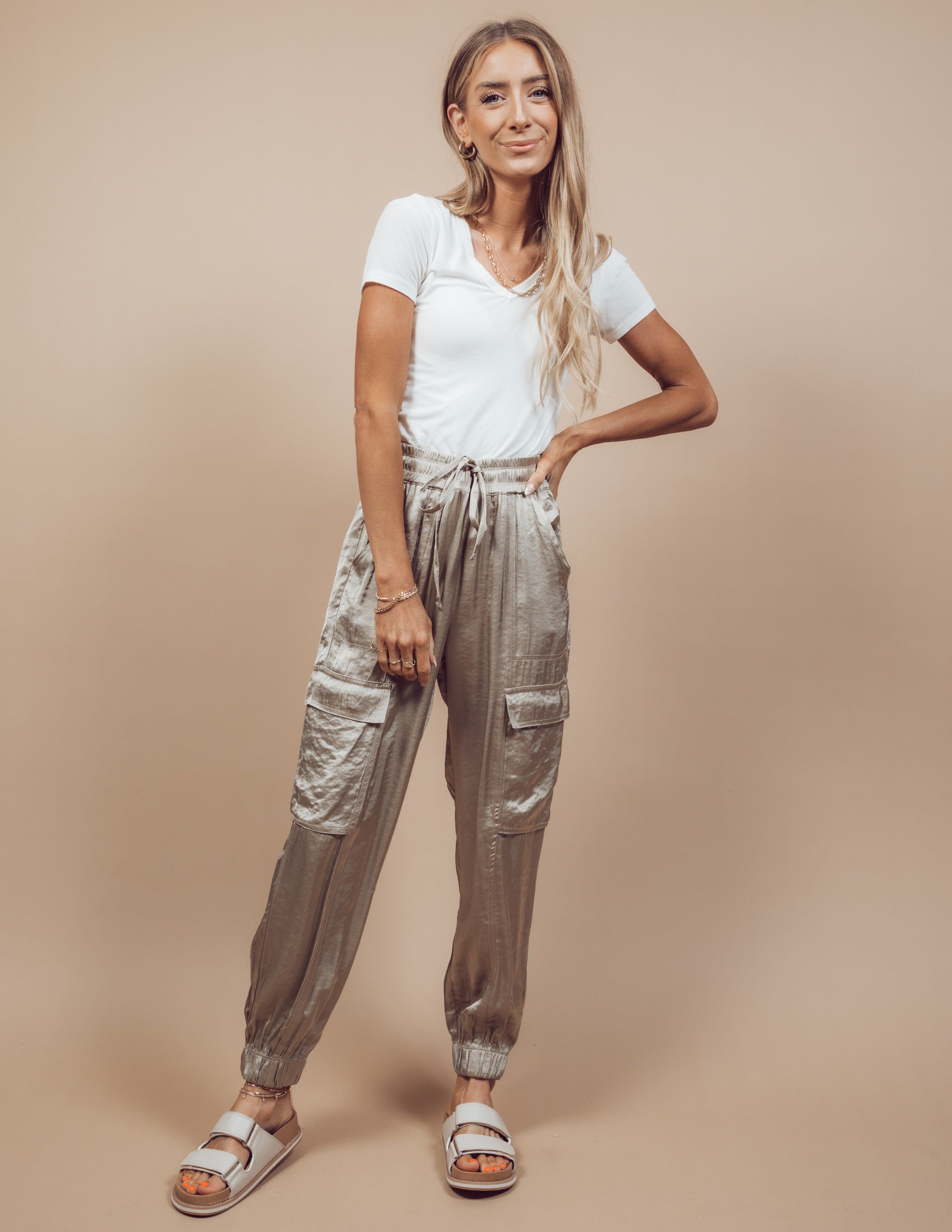 Katherine Satin Cargo Pants sold by Shop Stevie product image thumbnail 4