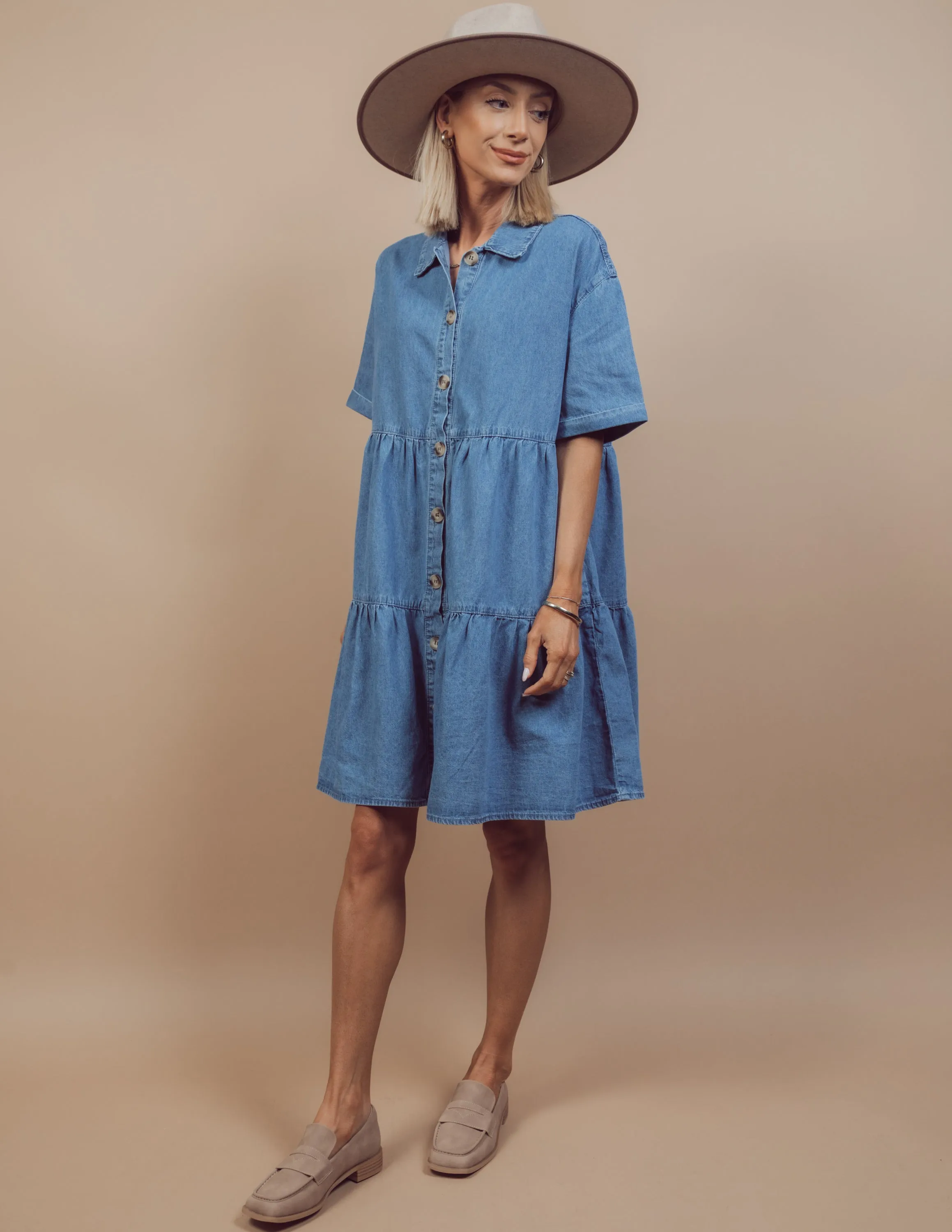 Chantal Button Down Denim Dress sold by Shop Stevie product image thumbnail 3