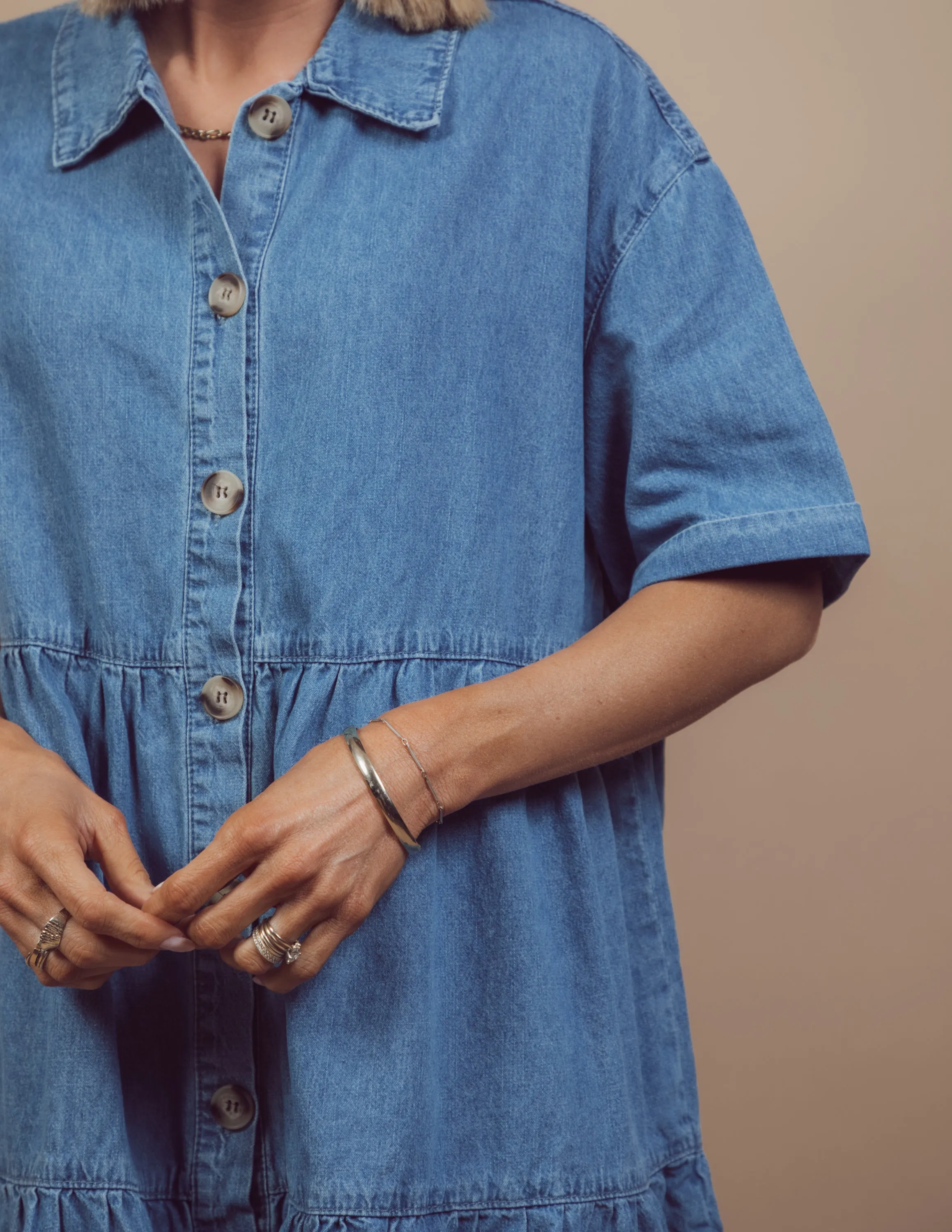 Chantal Button Down Denim Dress sold by Shop Stevie product image thumbnail 4