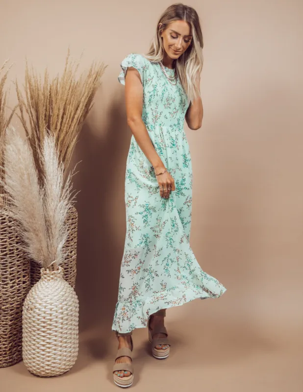 Mina Ruffle Floral Dress sold by Shop Stevie