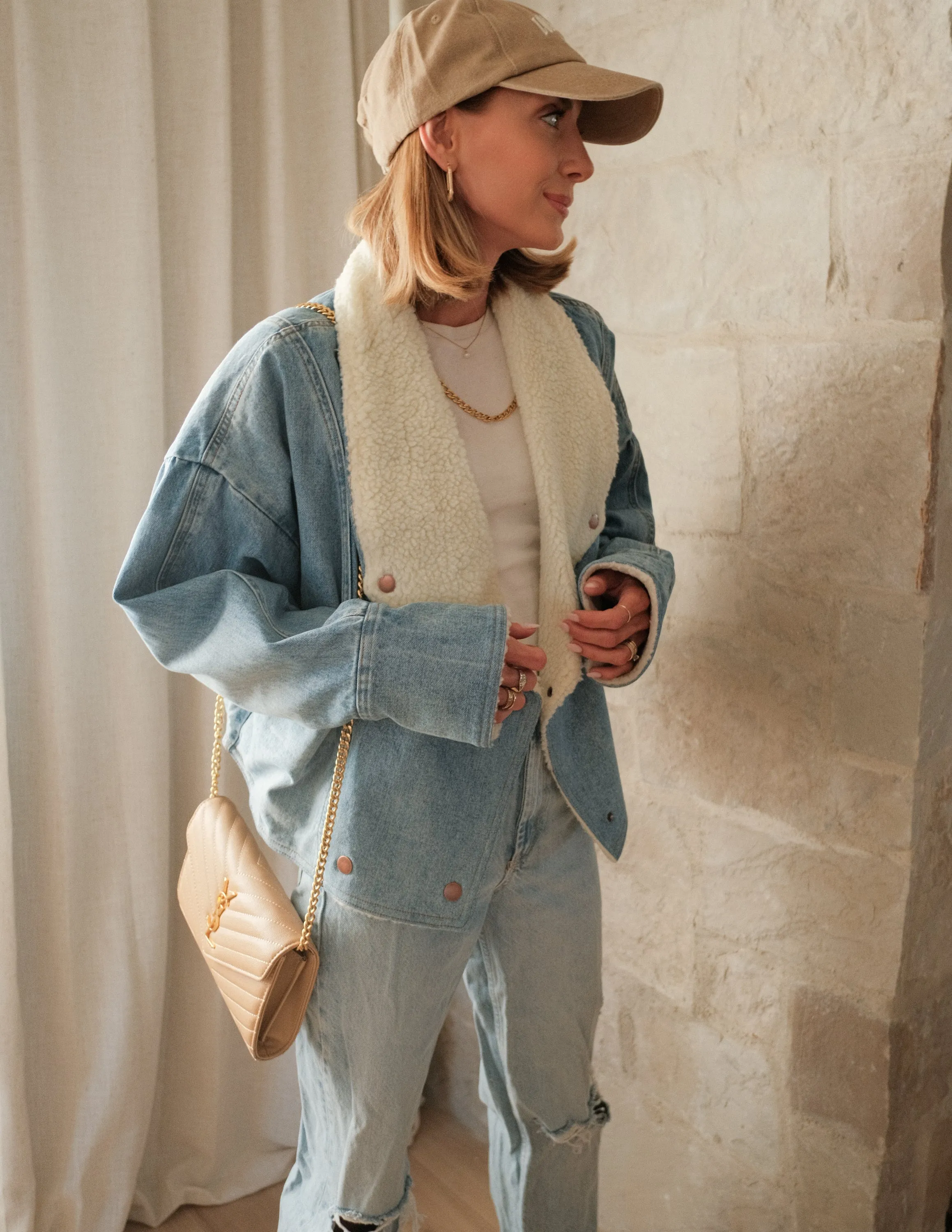 Sutton Sherpa Lined Denim Jacket sold by Shop Stevie product image thumbnail 2