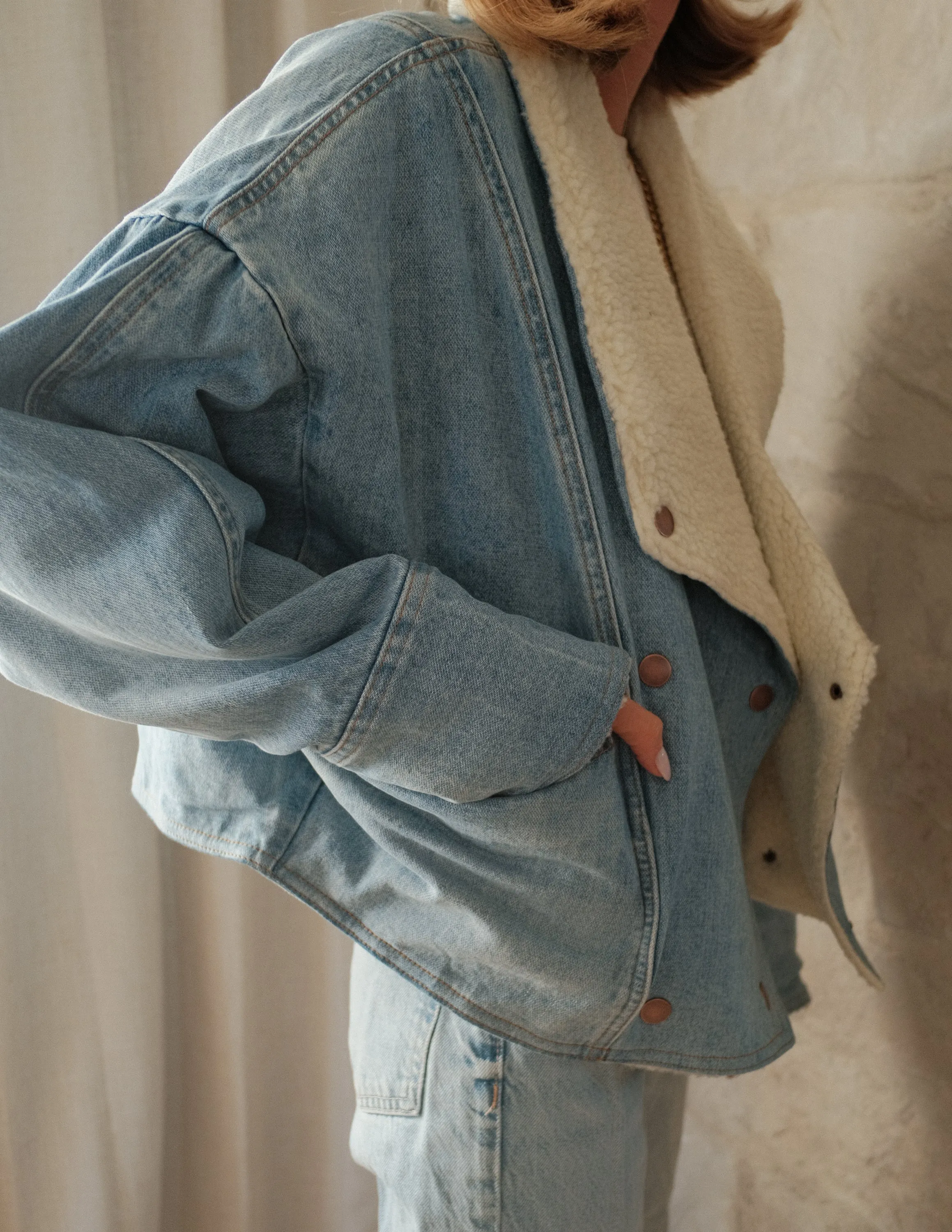 Sutton Sherpa Lined Denim Jacket sold by Shop Stevie product image thumbnail 4