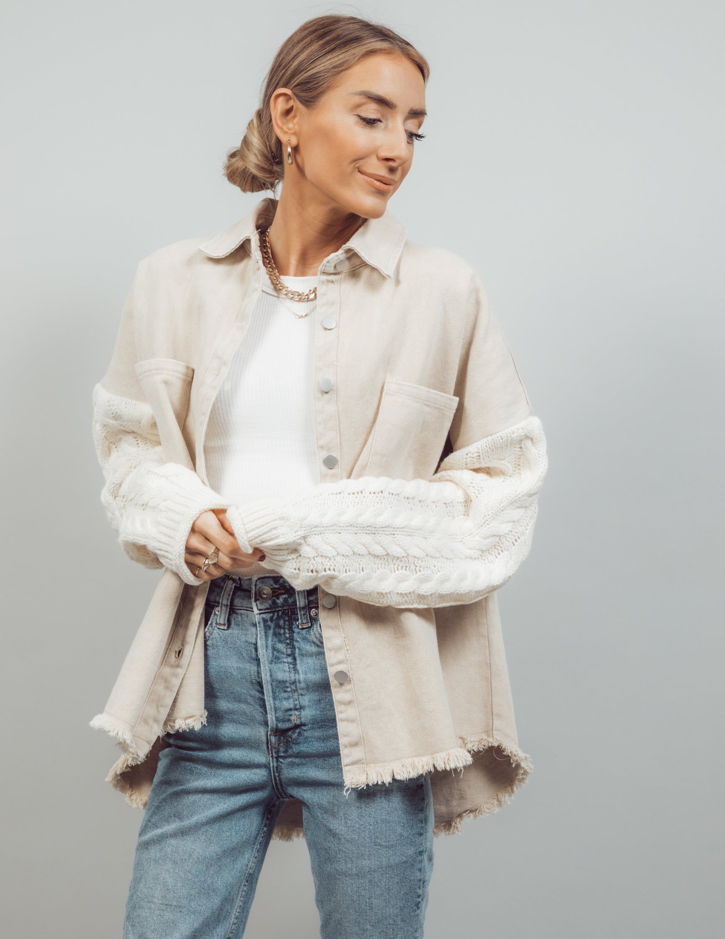 Tyler Overshirt in Beige sold by Shop Stevie product image thumbnail 2