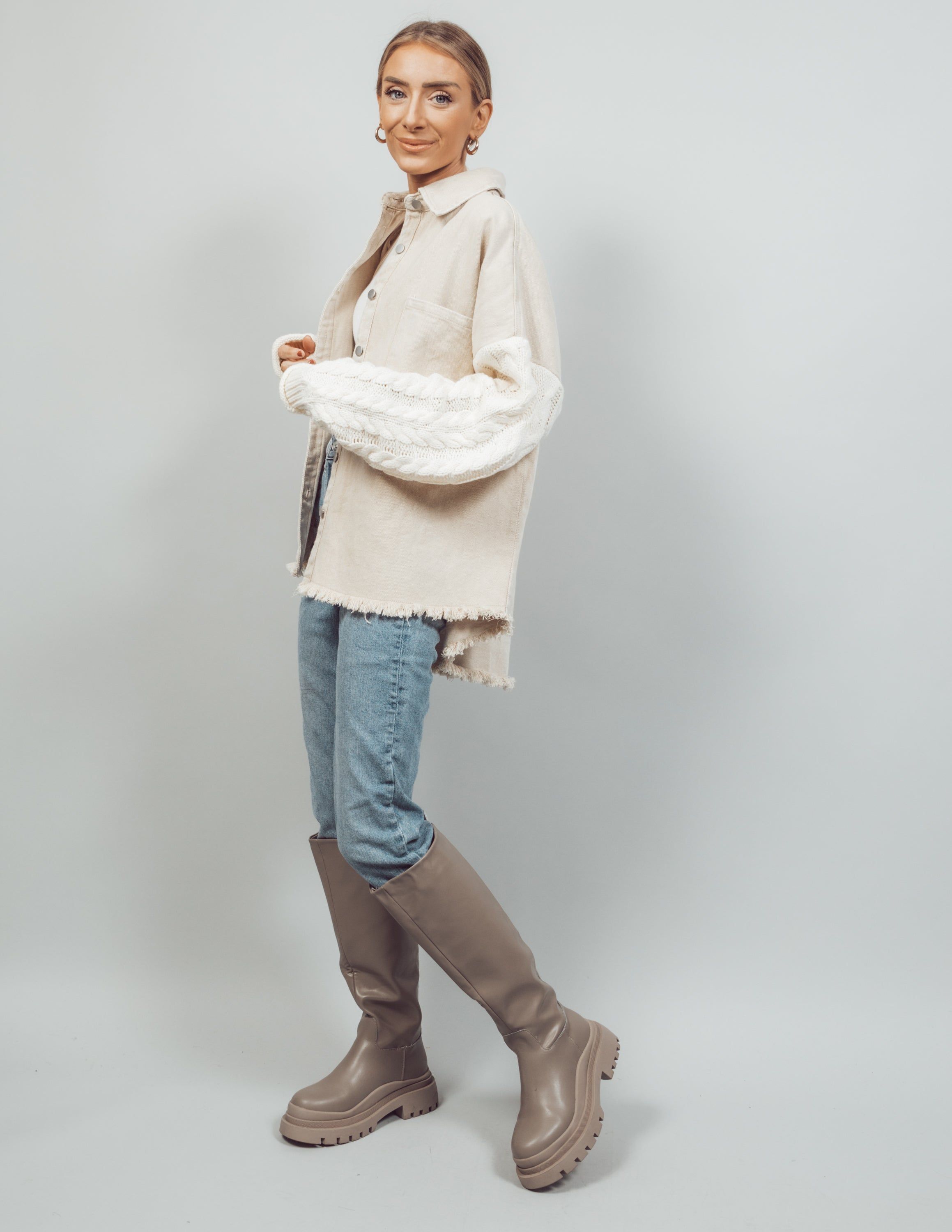 Tyler Overshirt in Beige sold by Shop Stevie product image thumbnail 3