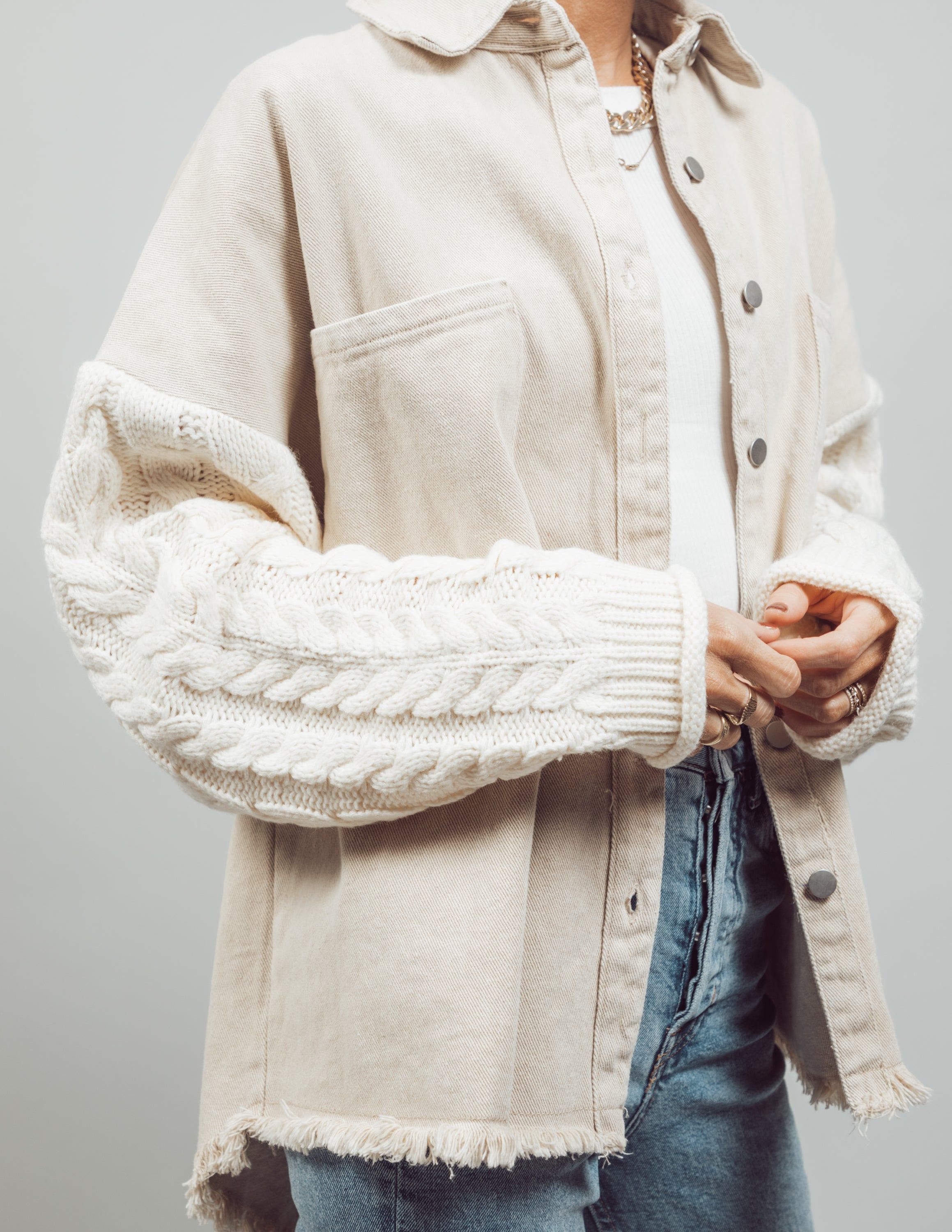 Tyler Overshirt in Beige sold by Shop Stevie product image thumbnail 5