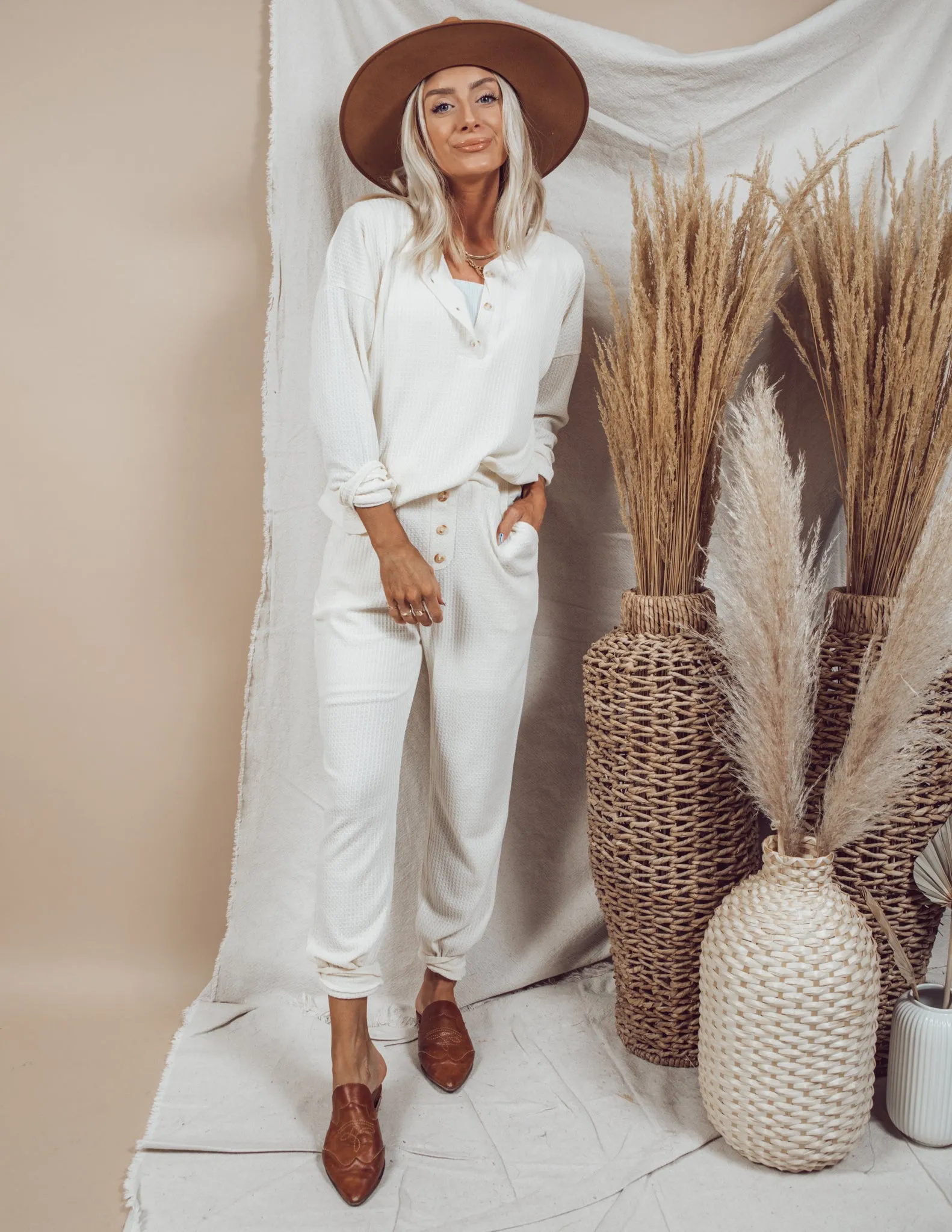 Francesca Two Piece Waffle Knit Set sold by Shop Stevie product image thumbnail 4