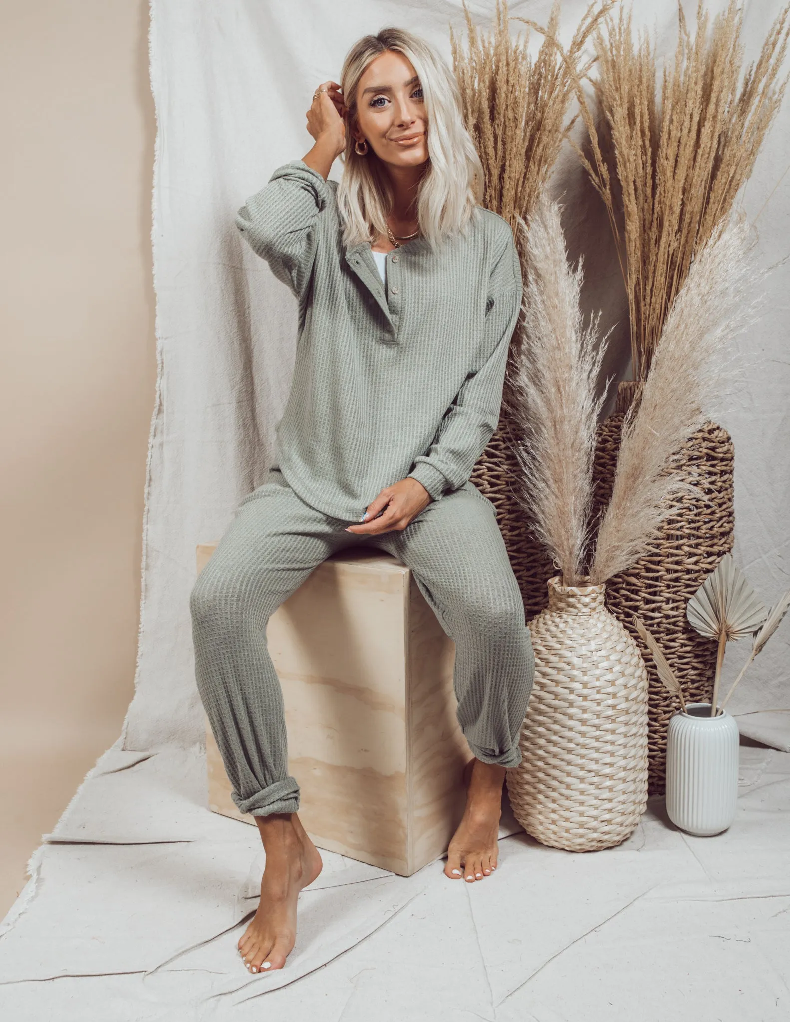 Francesca Two Piece Waffle Knit Set sold by Shop Stevie product image thumbnail 2