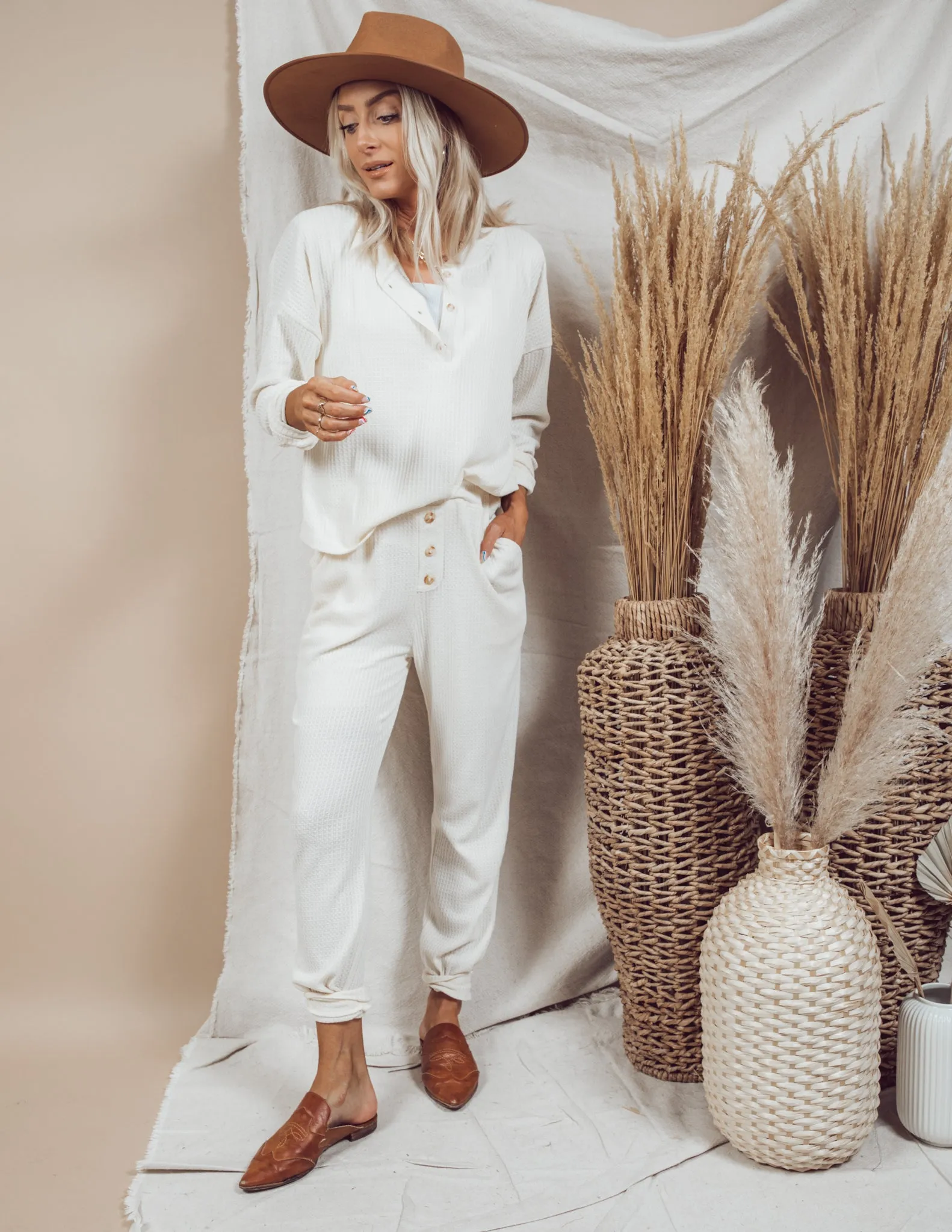 Francesca Two Piece Waffle Knit Set sold by Shop Stevie product image thumbnail 5