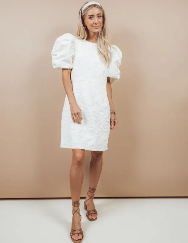 Whit Floral Textured Dress sold by Shop Stevie