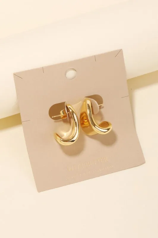 Wide Metallic Huggie Hoop Earrings sold by Shop Stevie